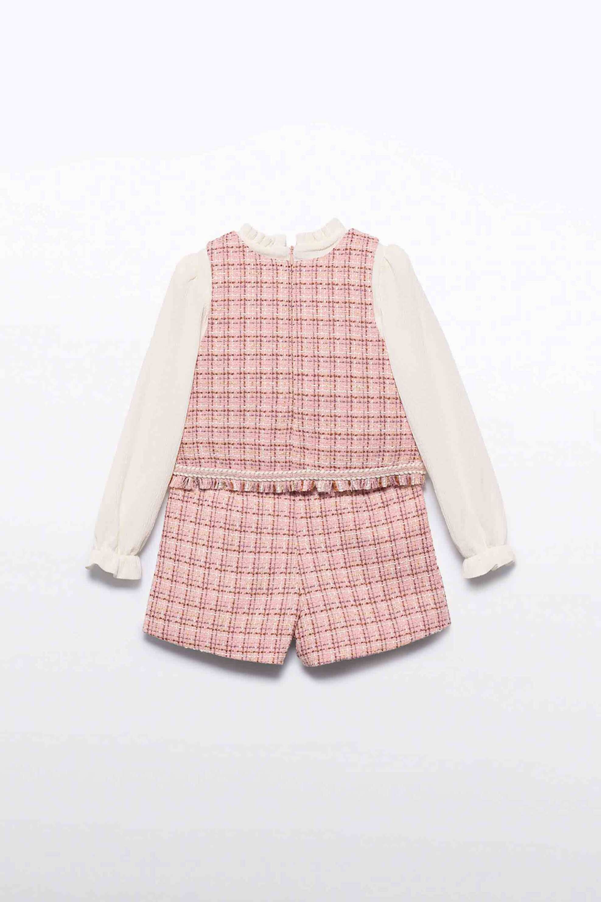Abel & Lula παιδικό σετ μπλούζα και σορτς tweed (2 τεμάχια) - 5727-W26 Ροζ φωτογραφία
