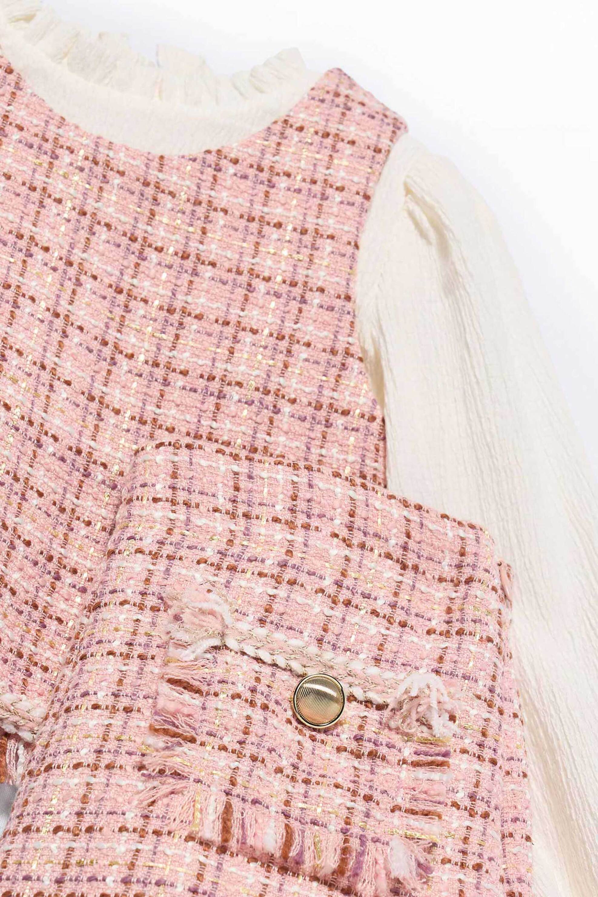 Abel & Lula παιδικό σετ μπλούζα και σορτς tweed (2 τεμάχια) - 5727-W26 Ροζ φωτογραφία