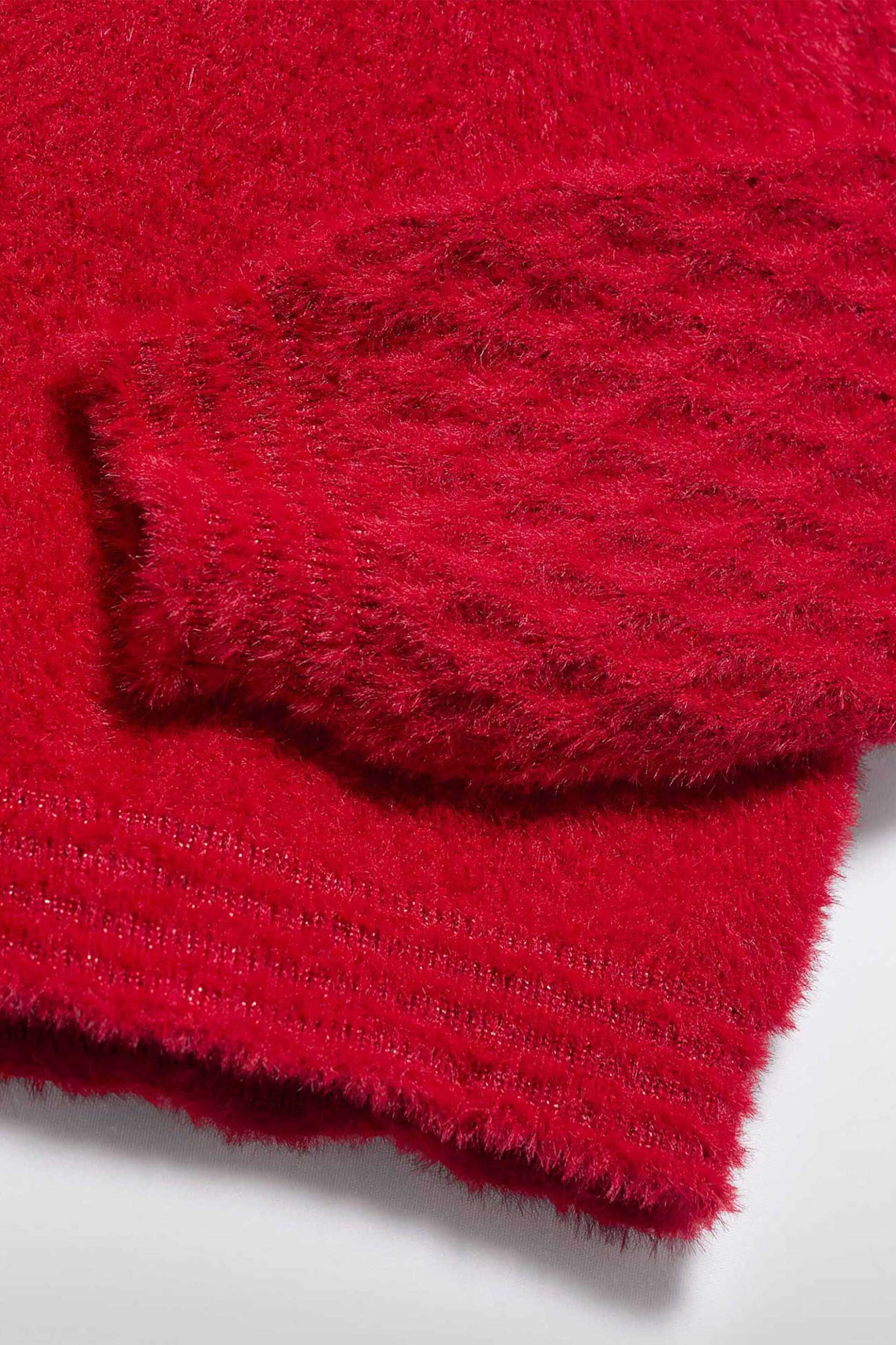 Abel & Lula παιδική μπλούζα με faux γούνα - 5827-W26 Κόκκινο φωτογραφία