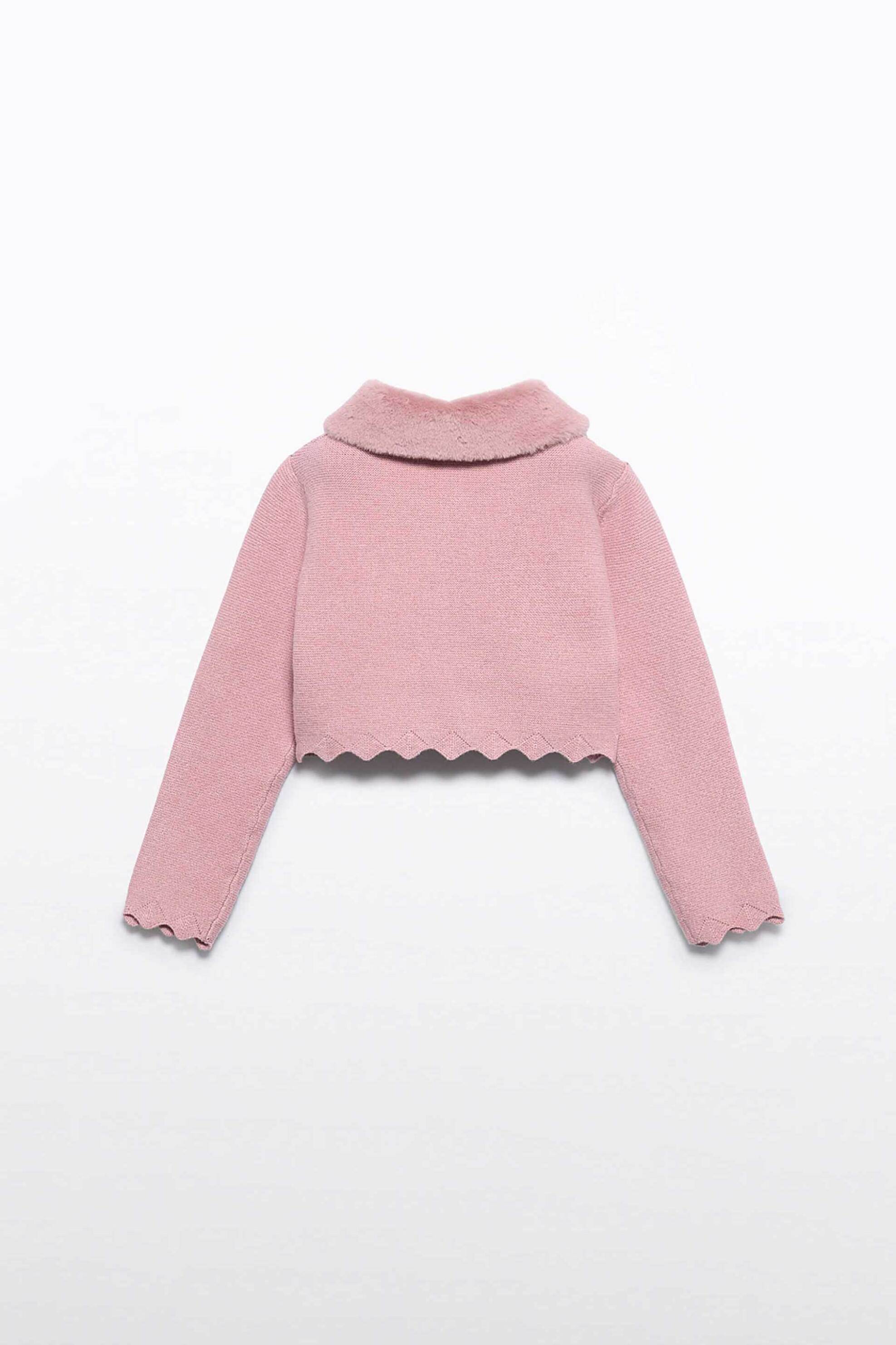 Abel & Lula παιδική ζακέτα με γιακά από faux γούνα - 5834-W26 Ροζ φωτογραφία