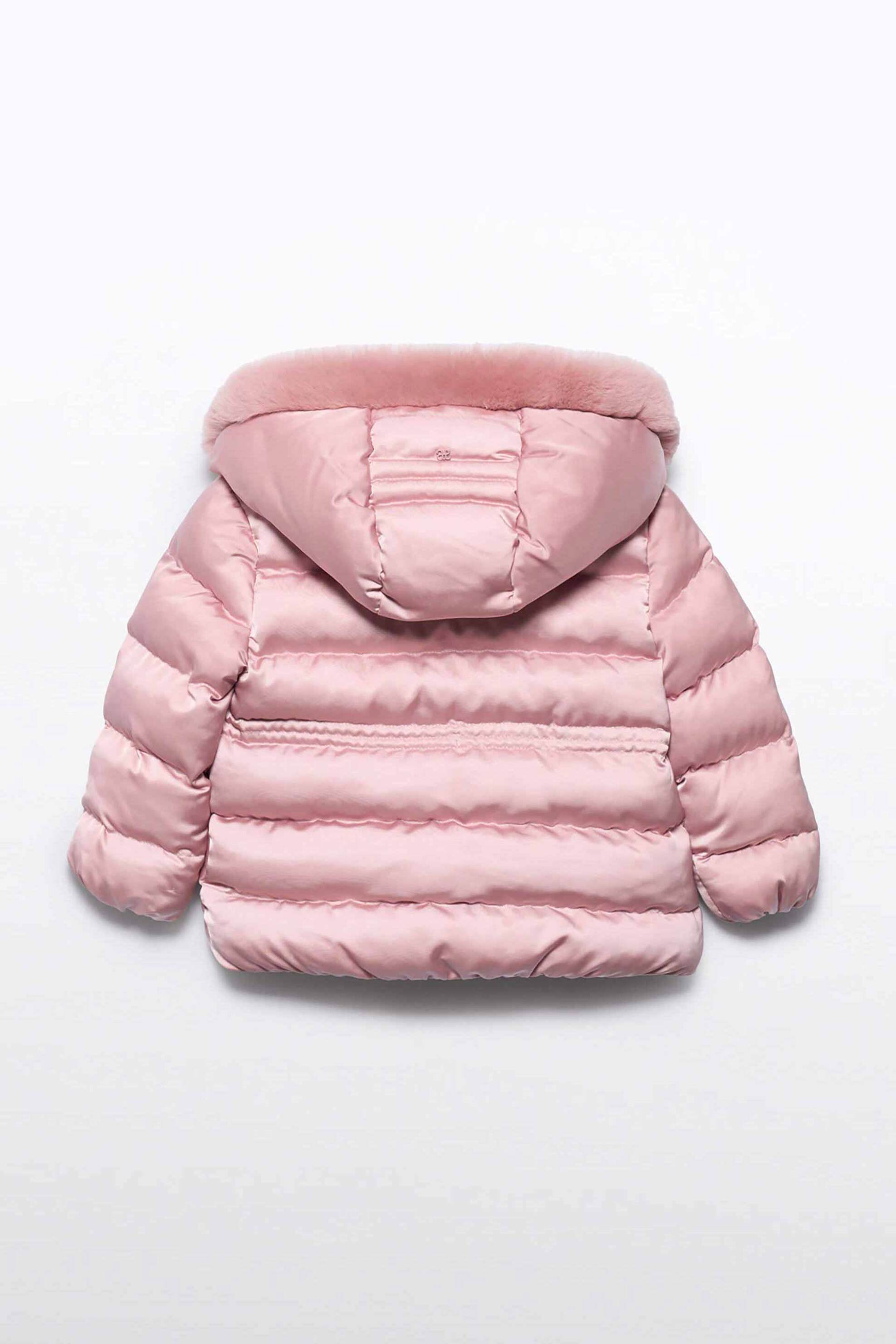 Abel & Lula παιδικό μπουφάν καπιτονέ με faux γούνα - 5849-W26 Ροζ φωτογραφία