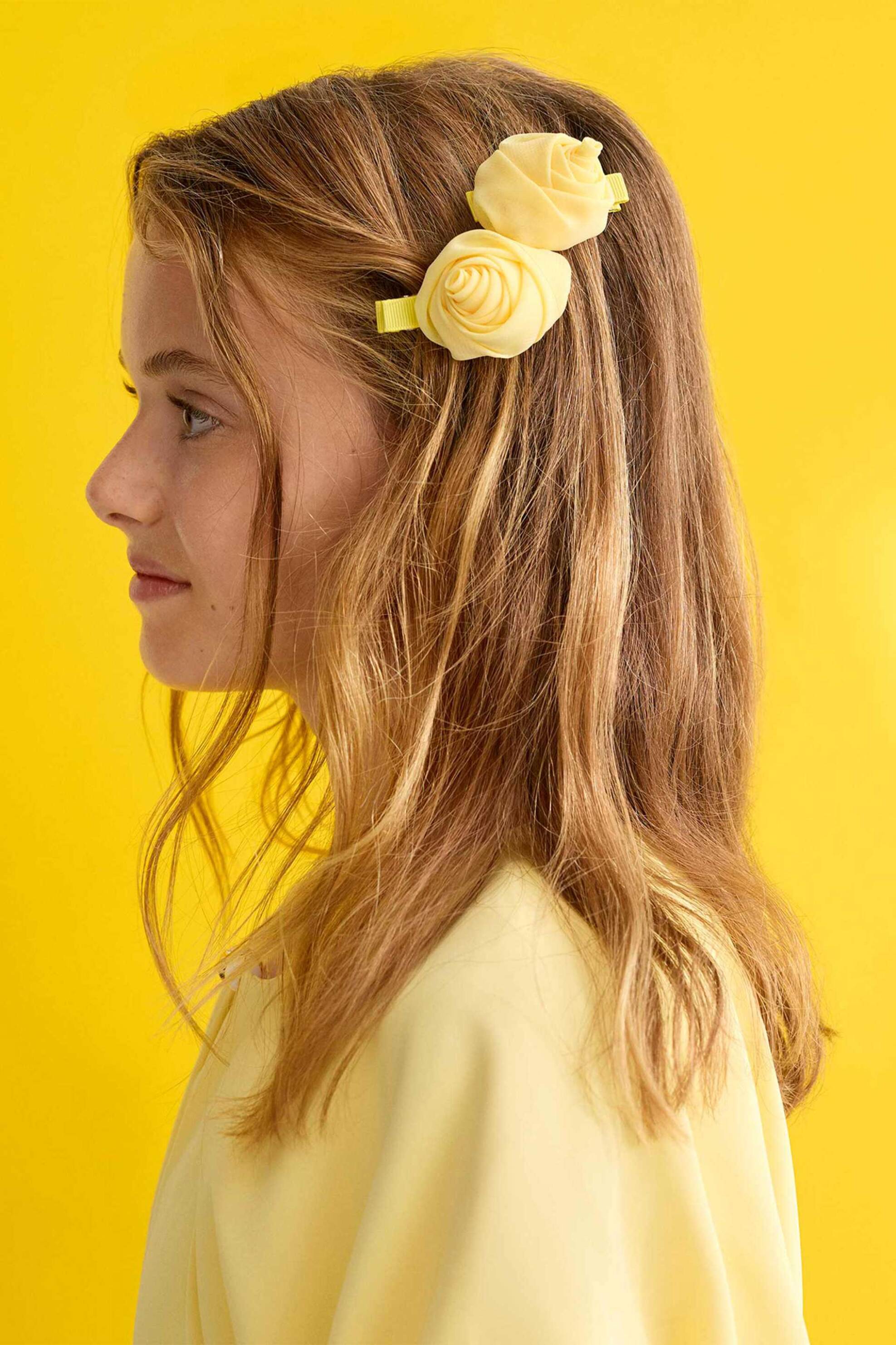 Abel & Lula σετ παιδικά τσιμπιδάκια σε σχήμα λουλούδι - 5469-S26 Κίτρινο