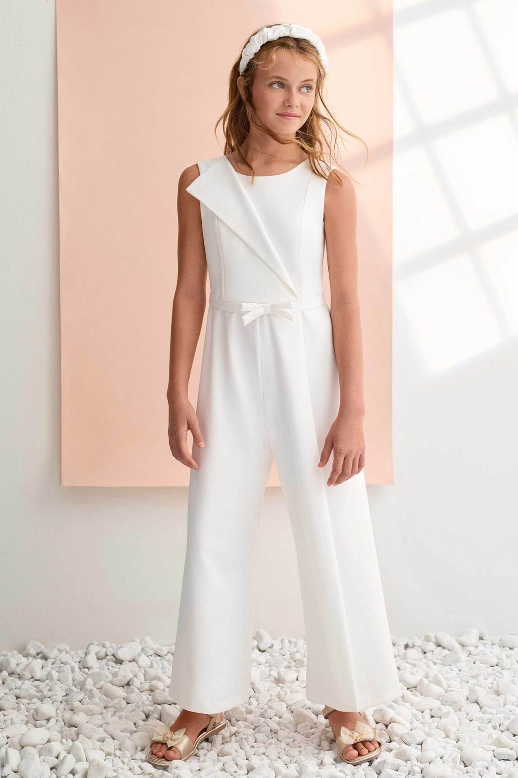 Abel & Lula παιδική ολόσωμη φόρμα με λεπτομέρεια στο στήθος - 5201-S26 Κρέμ