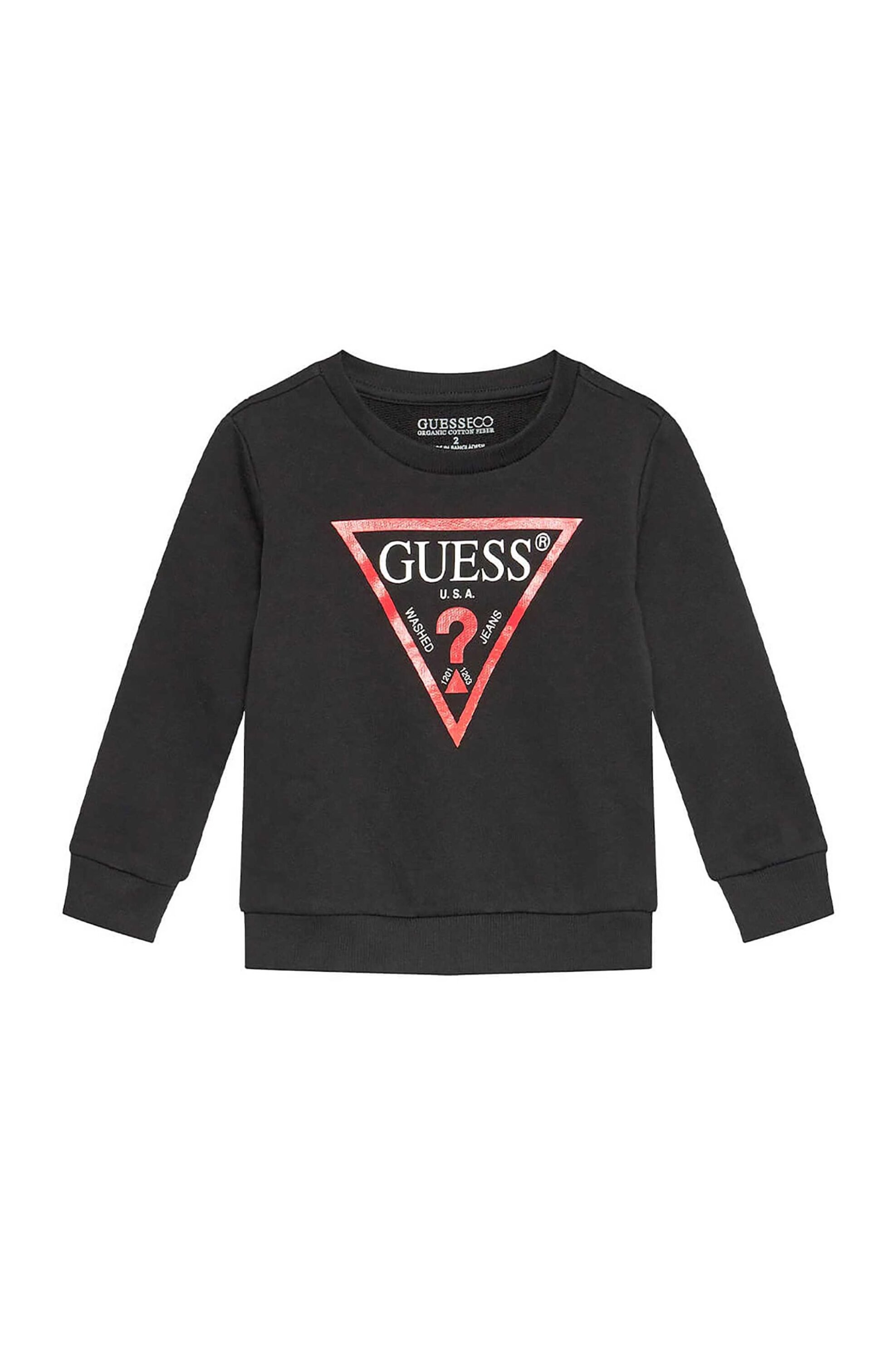 Guess παιδική μπλούζα φούτερ με logo print - N73Q10KAUG0 Μαύρο