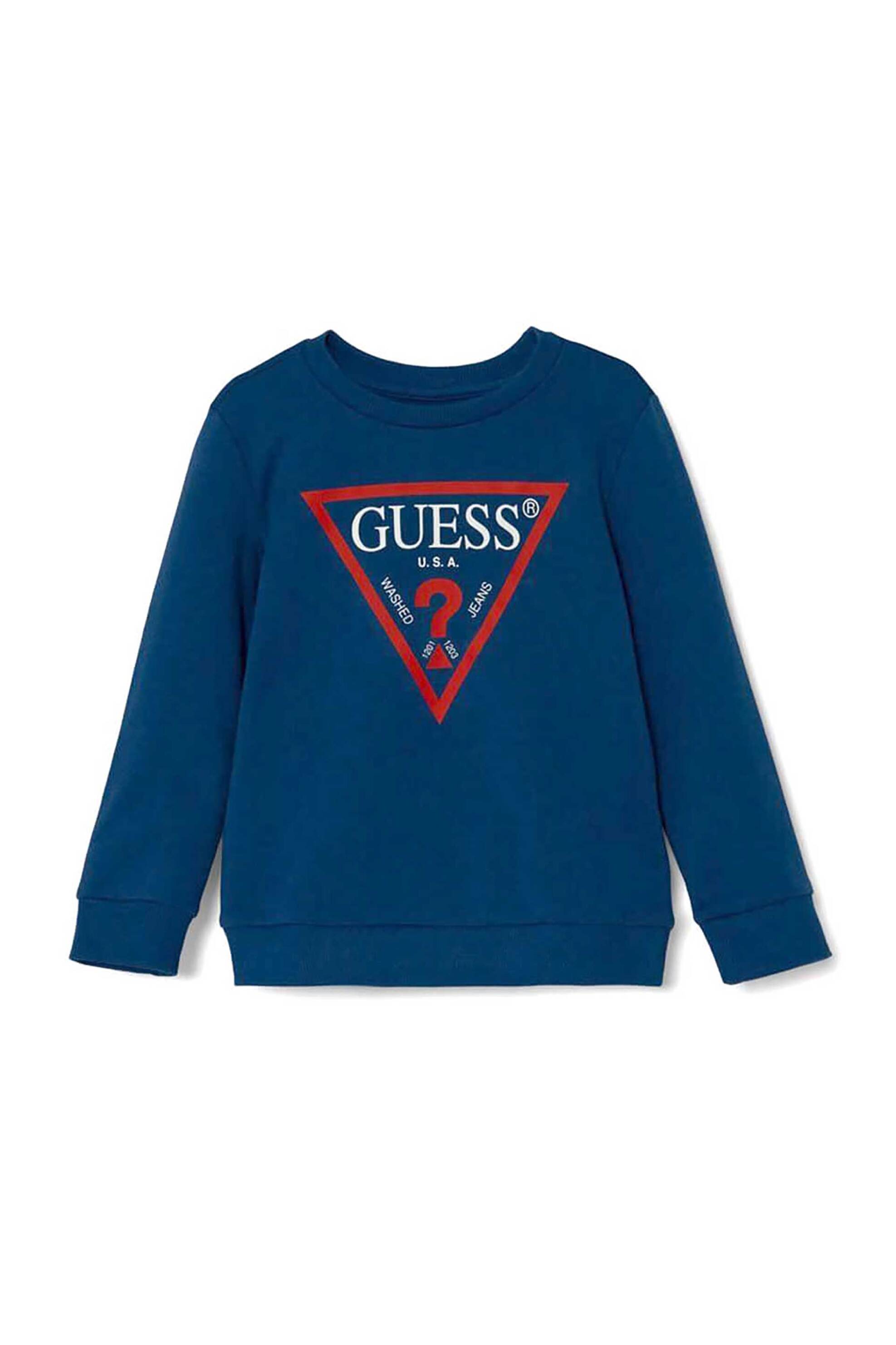 Guess παιδική μπλούζα φούτερ με logo print - N73Q10KAUG0 Μπλε