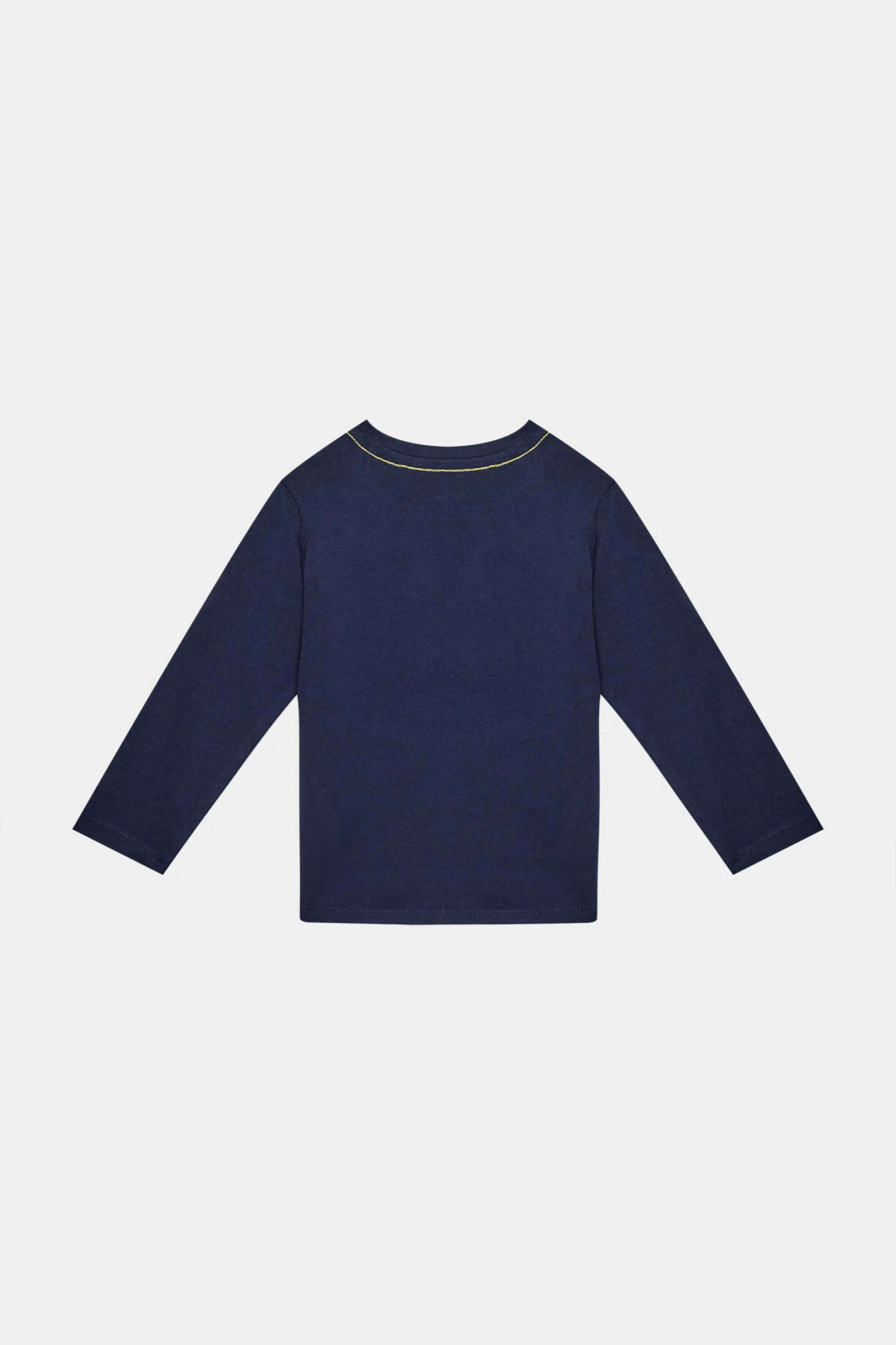 Guess παιδική μπλούζα με logo print και μακρύ μανίκι Regular Fit (3-7 ετών) - N84I24K8HM0 Μπλε φωτογραφία