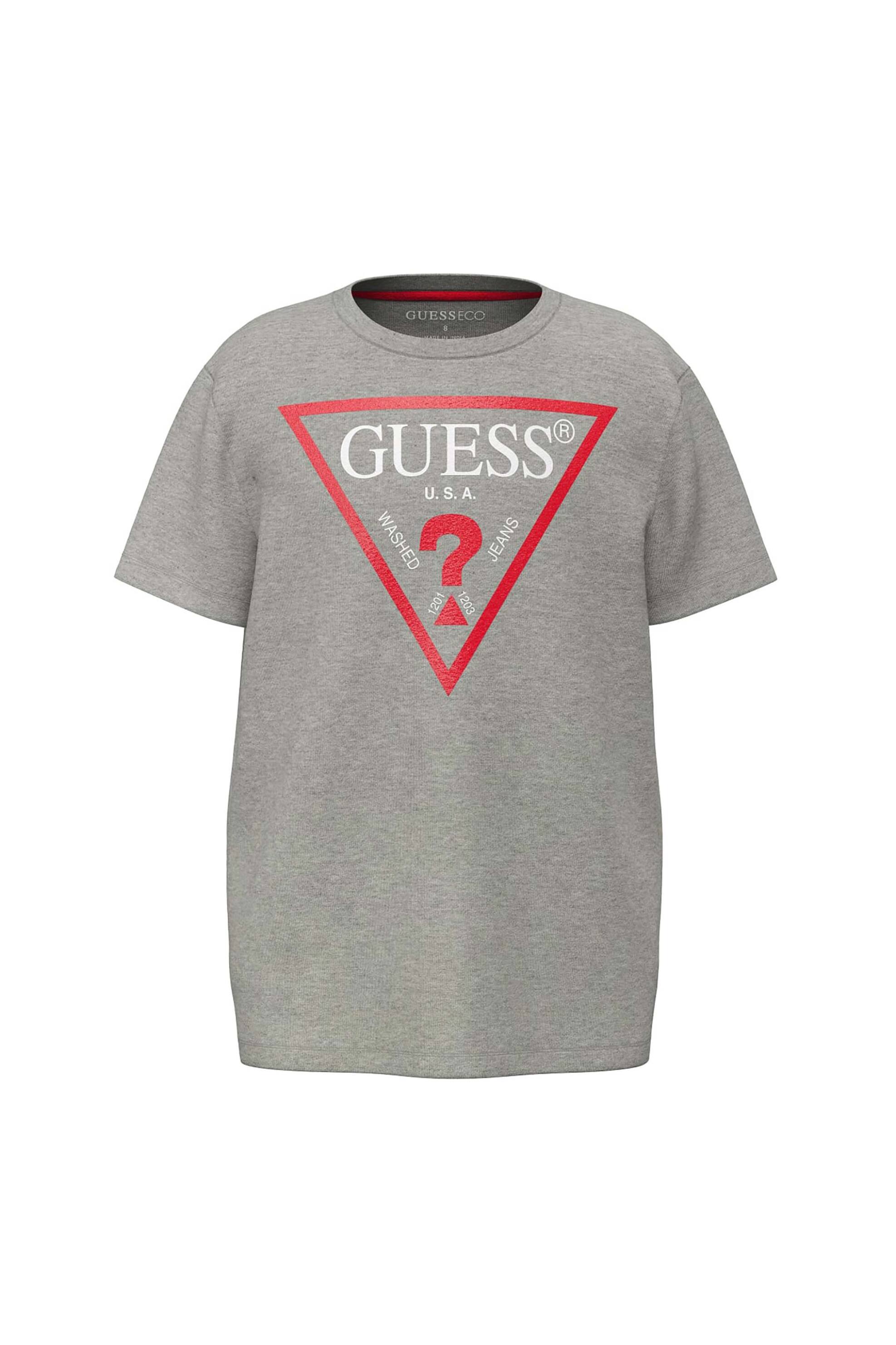 GUESS Guess παιδικό T-shirt με triangle logo print (8-16 ετών) - L73I55K8HM0 Γκρι