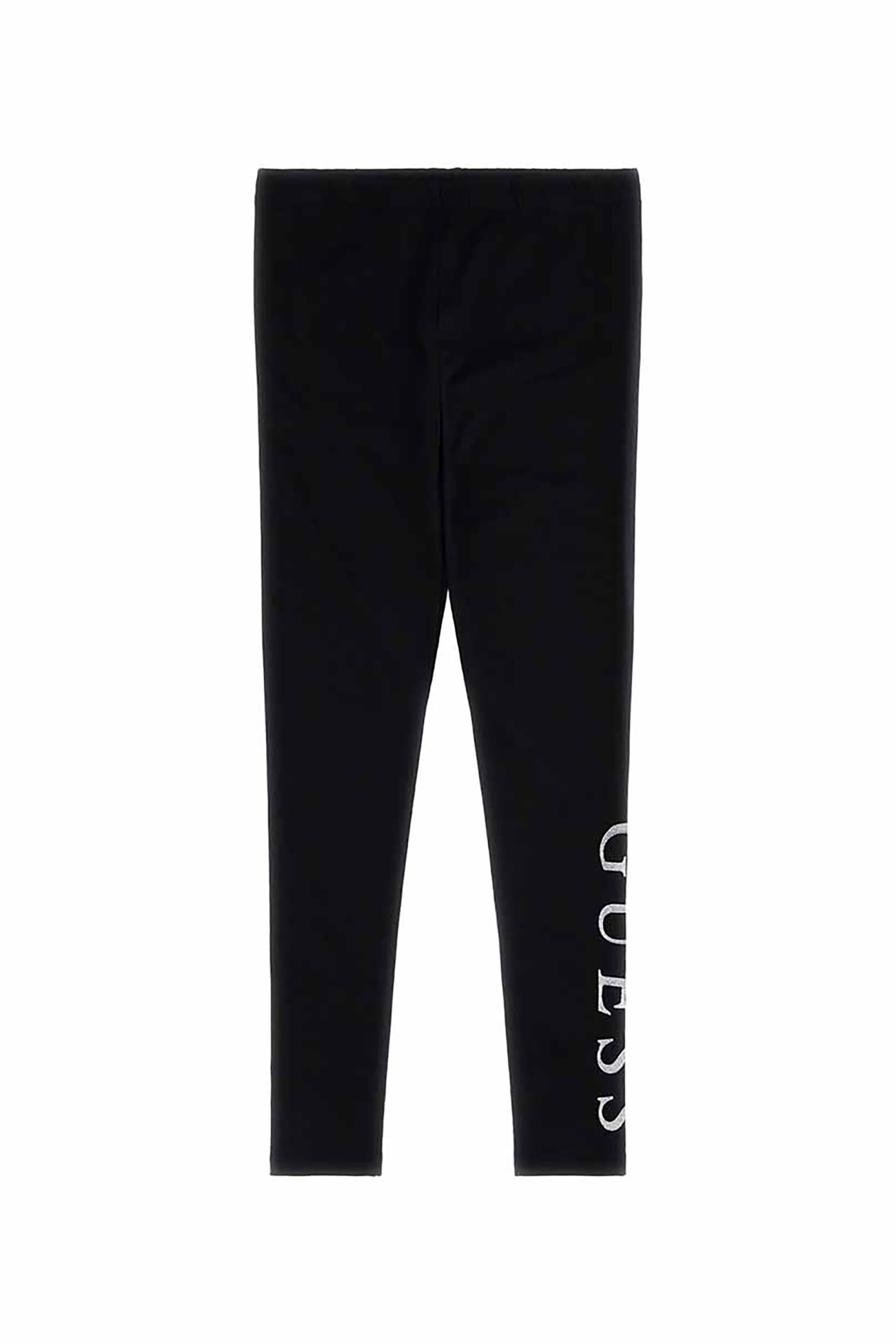 GUESS Guess παιδικό βαμβακερό κολάν μονόχρωμο με glitter logo print - J93B11K82K0 Μαύρο