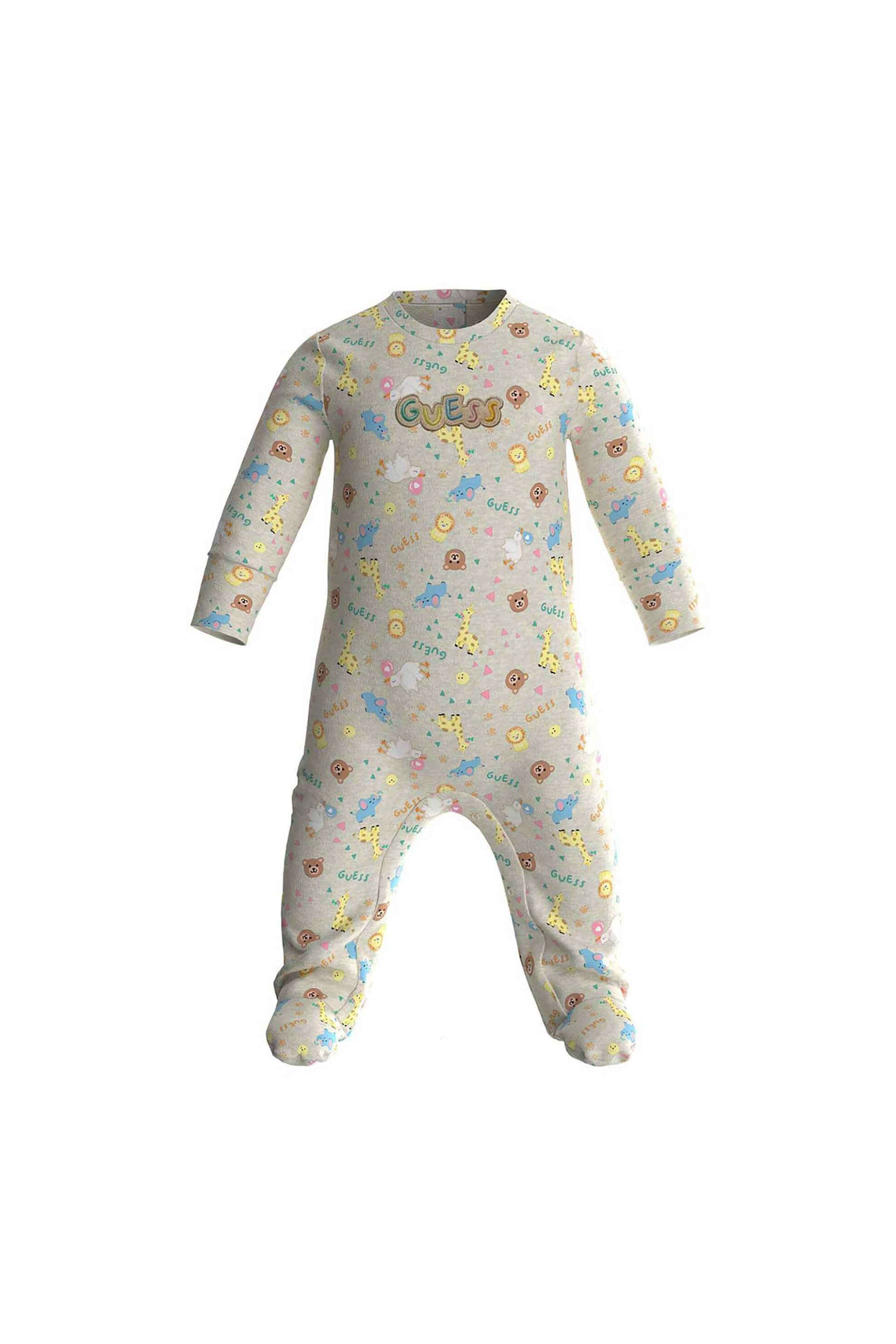Guess βρεφικό φορμάκι με all-over σχέδιο με ζωάκια - H4YW07KAE10 Γκρι
