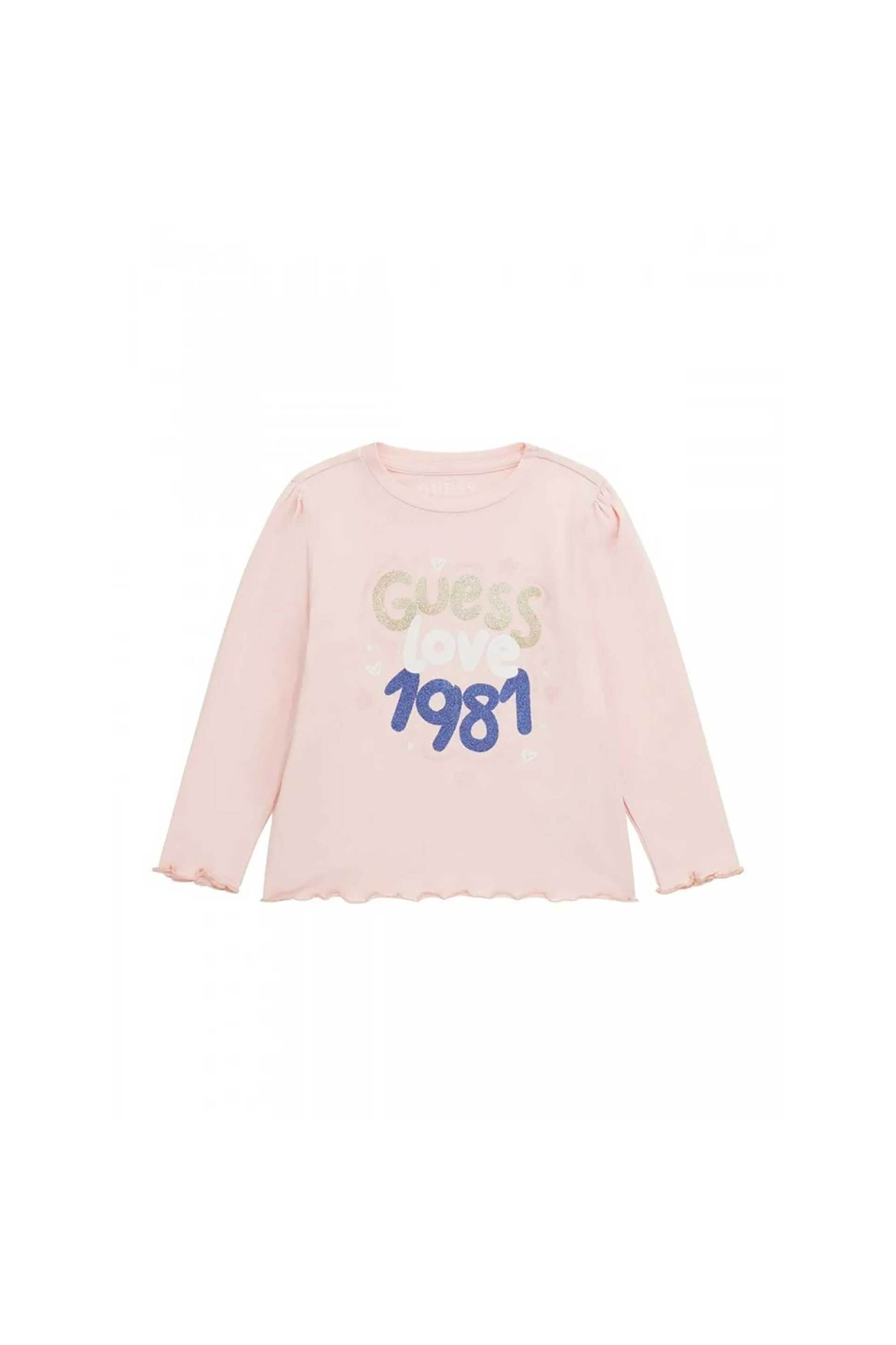 GUESS Guess παιδική μακρυμάνικη μπλούζα με letter logo print - K4YI16K6YW4 Ροζ