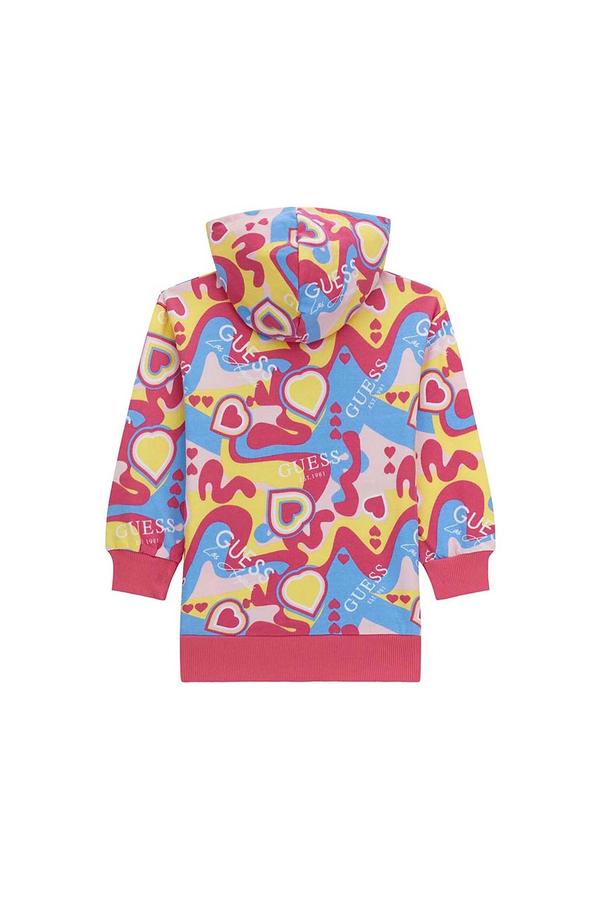 Guess παιδικό φούτερ με κουκούλα και all-over καρδιές print - K4YK10KA6R3 Πολύχρωμο φωτογραφία