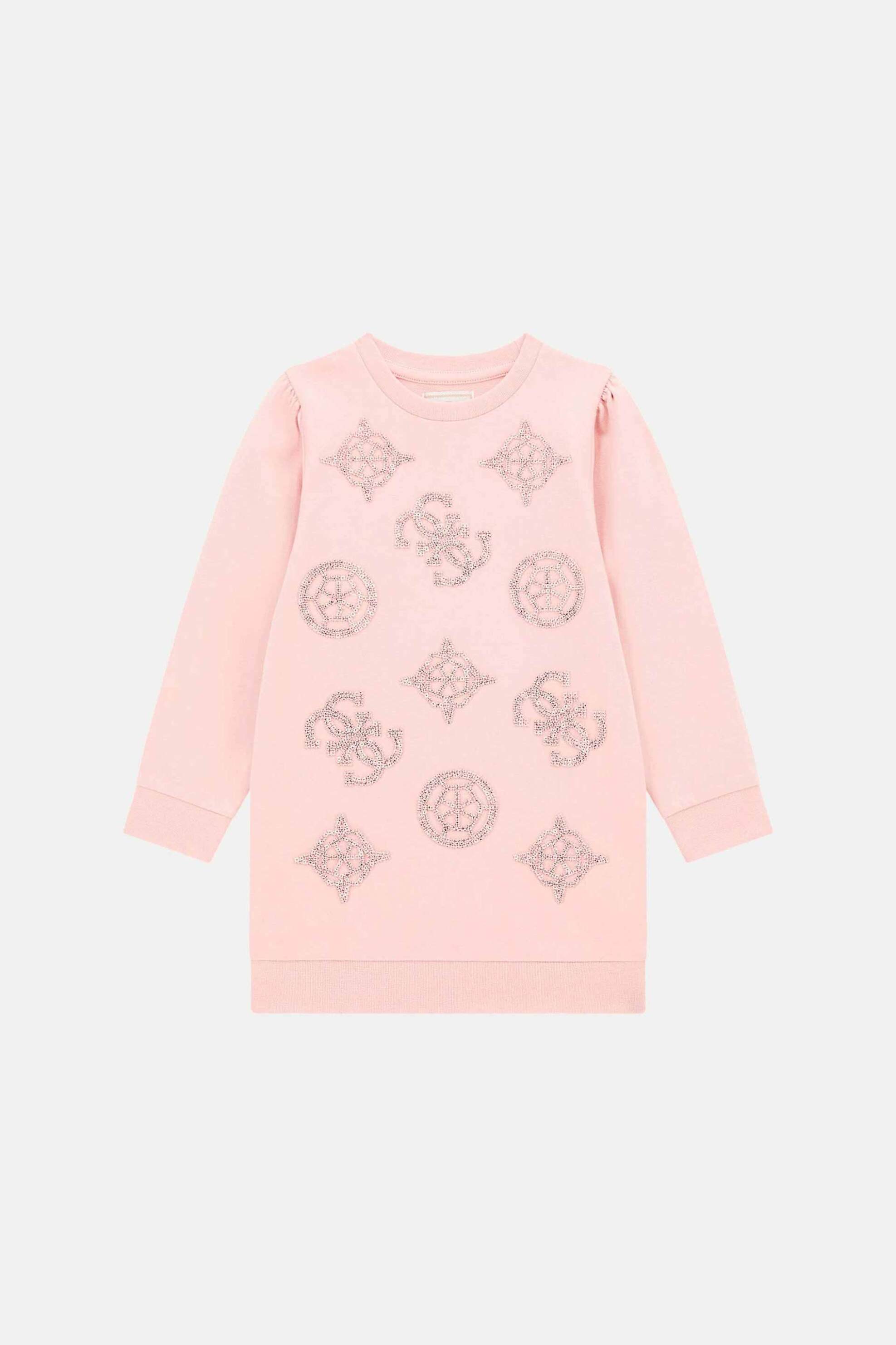 Guess παιδικό φόρεμα με κέντημα - K4YK16KA6V4 Ροζ Ανοιχτό