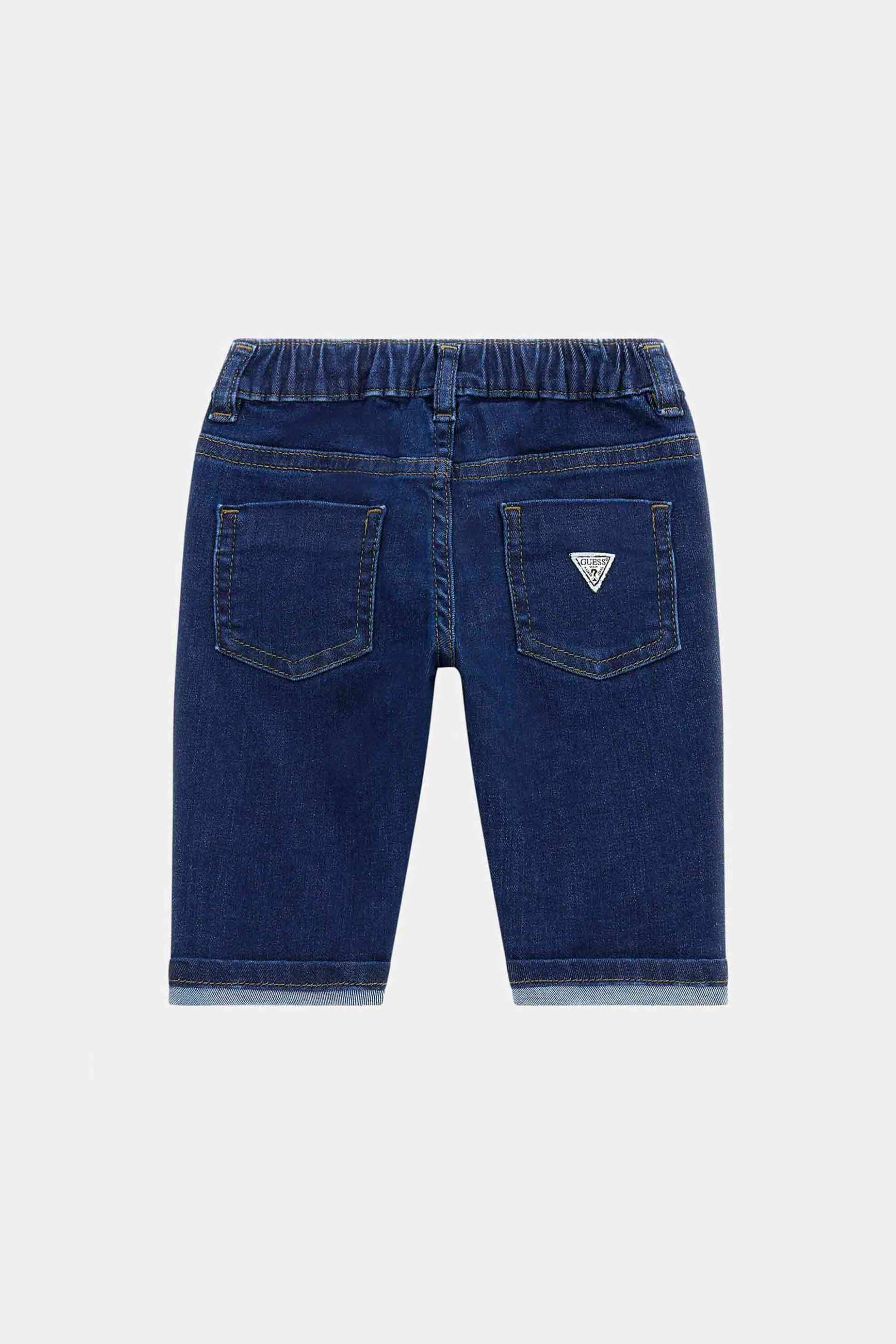 Guess παιδικό τζιν παντελόνι με κεντημένα patches και λογότυπο - N4YA03D4CA0 Denim Blue φωτογραφία
