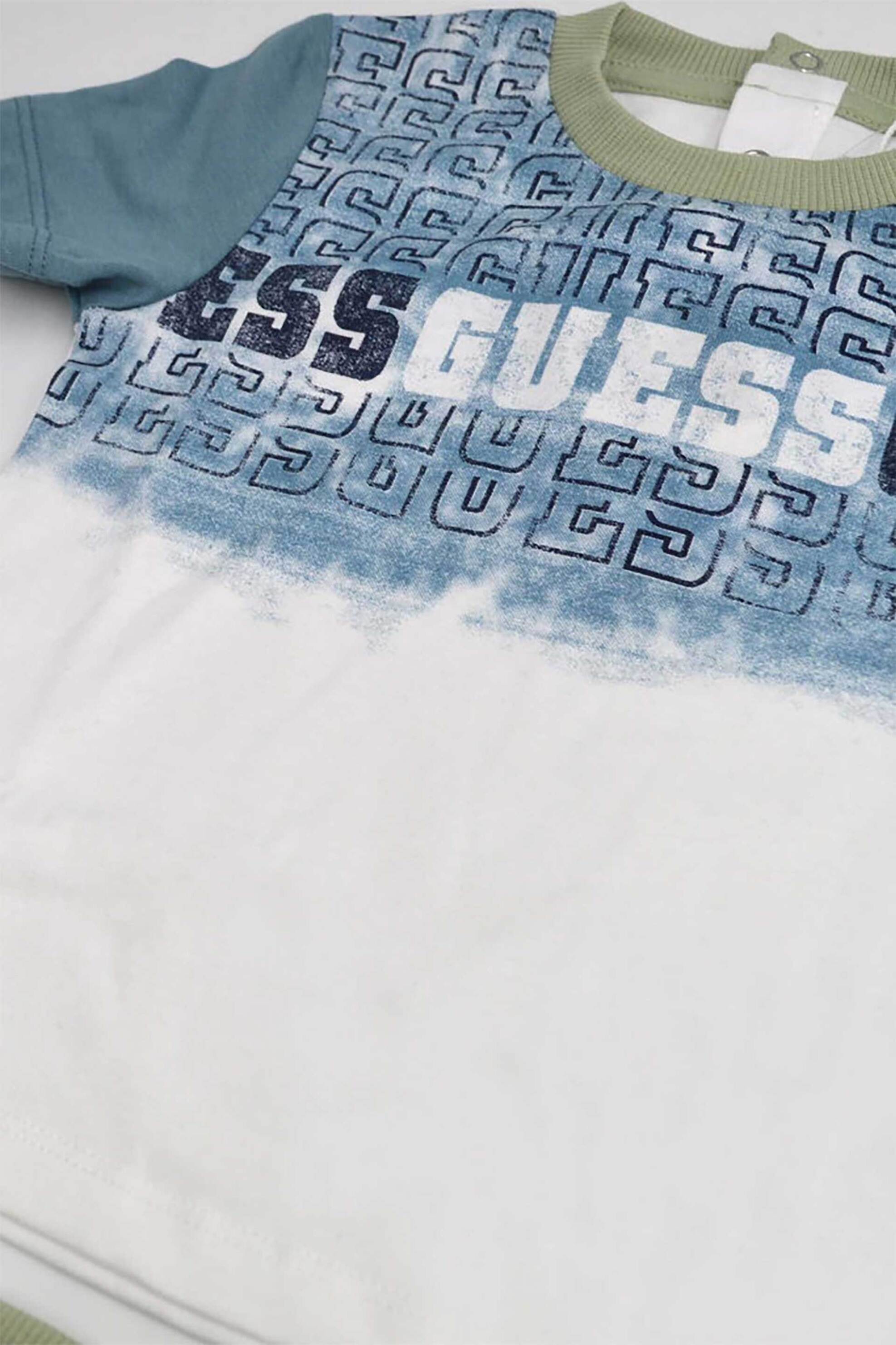 Guess βρεφικό σετ ρούχων με T-shirt και παντελόνι φόρμας cargo με λογότυπο Regular Fit - I5RG16K8HM4 Λευκό φωτογραφία