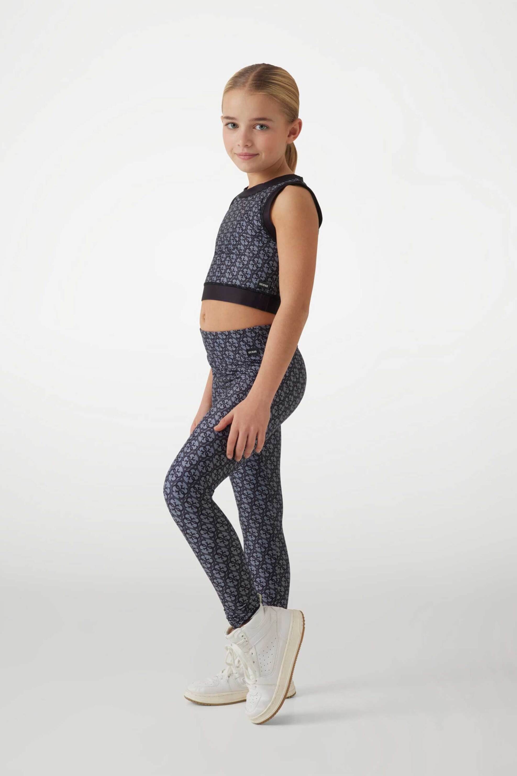 Guess παιδικό κολάν με all-over logo print Skinny Fit - J5RB03MC01P Μαύρο