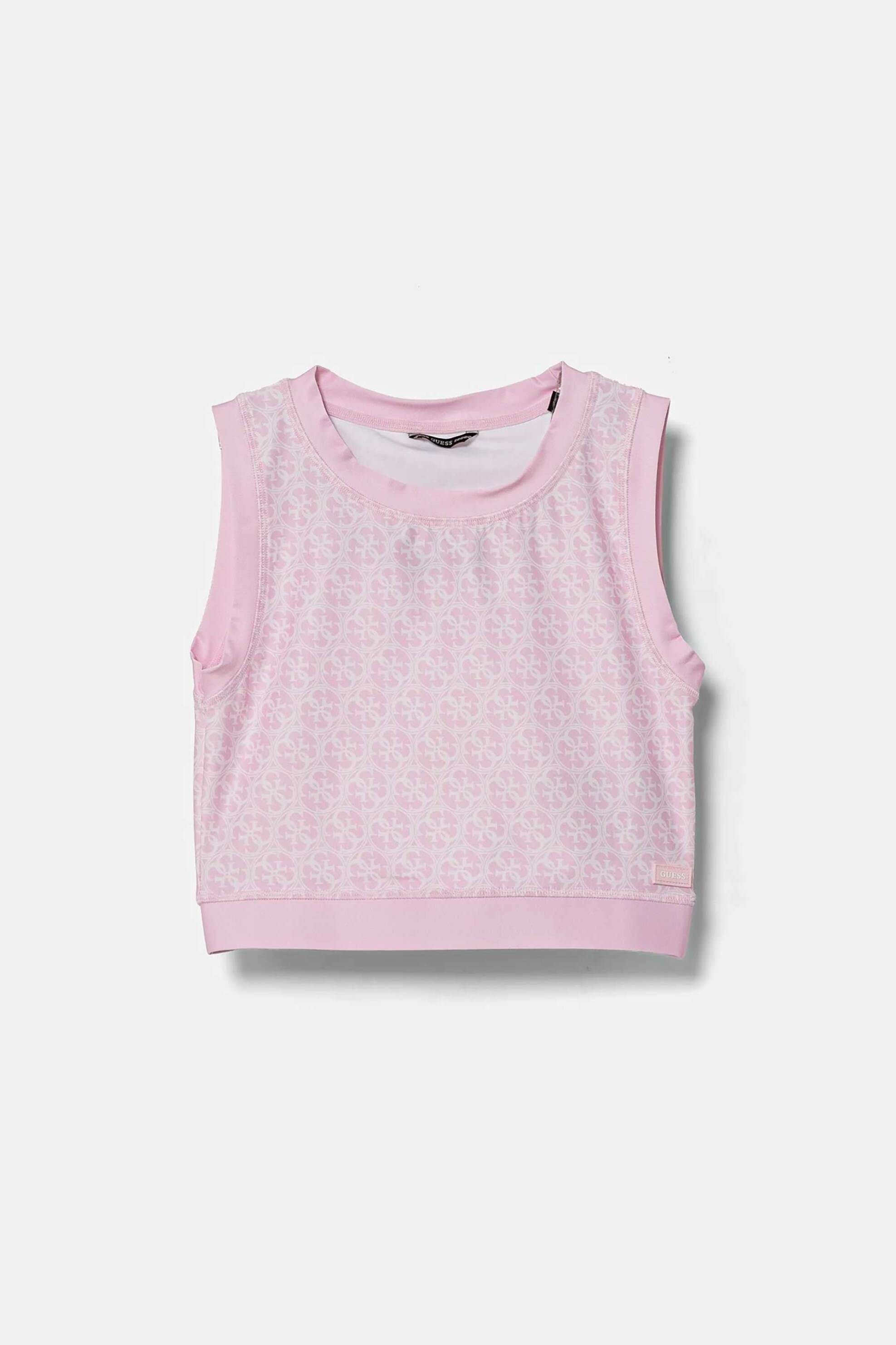 GUESS Guess παιδικό τοπ με all-over logo print "Active" - J5RI43MC01P Ροζ