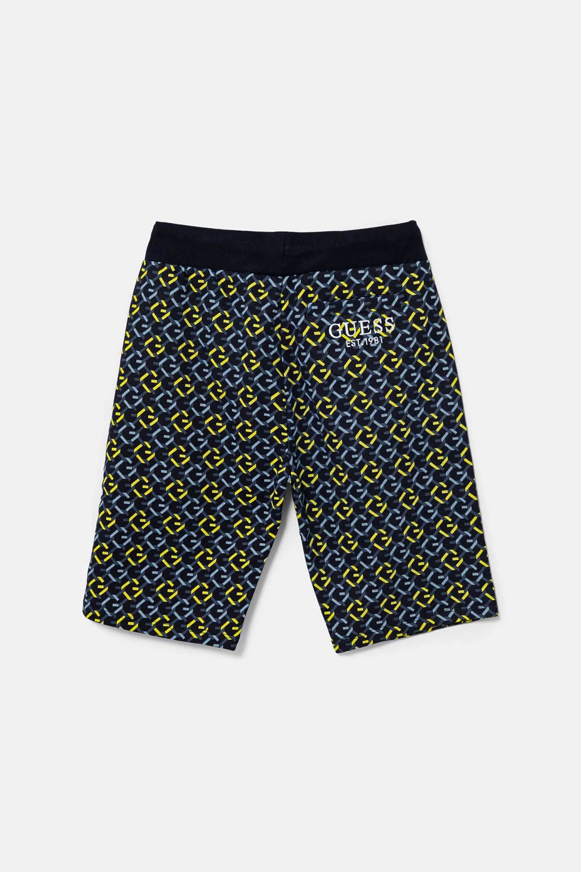 Guess παιδικό σορτς με all-over logo print και κεντημένο λογότυπο - L5RD02KA6R4 Μπλε Σκούρο φωτογραφία