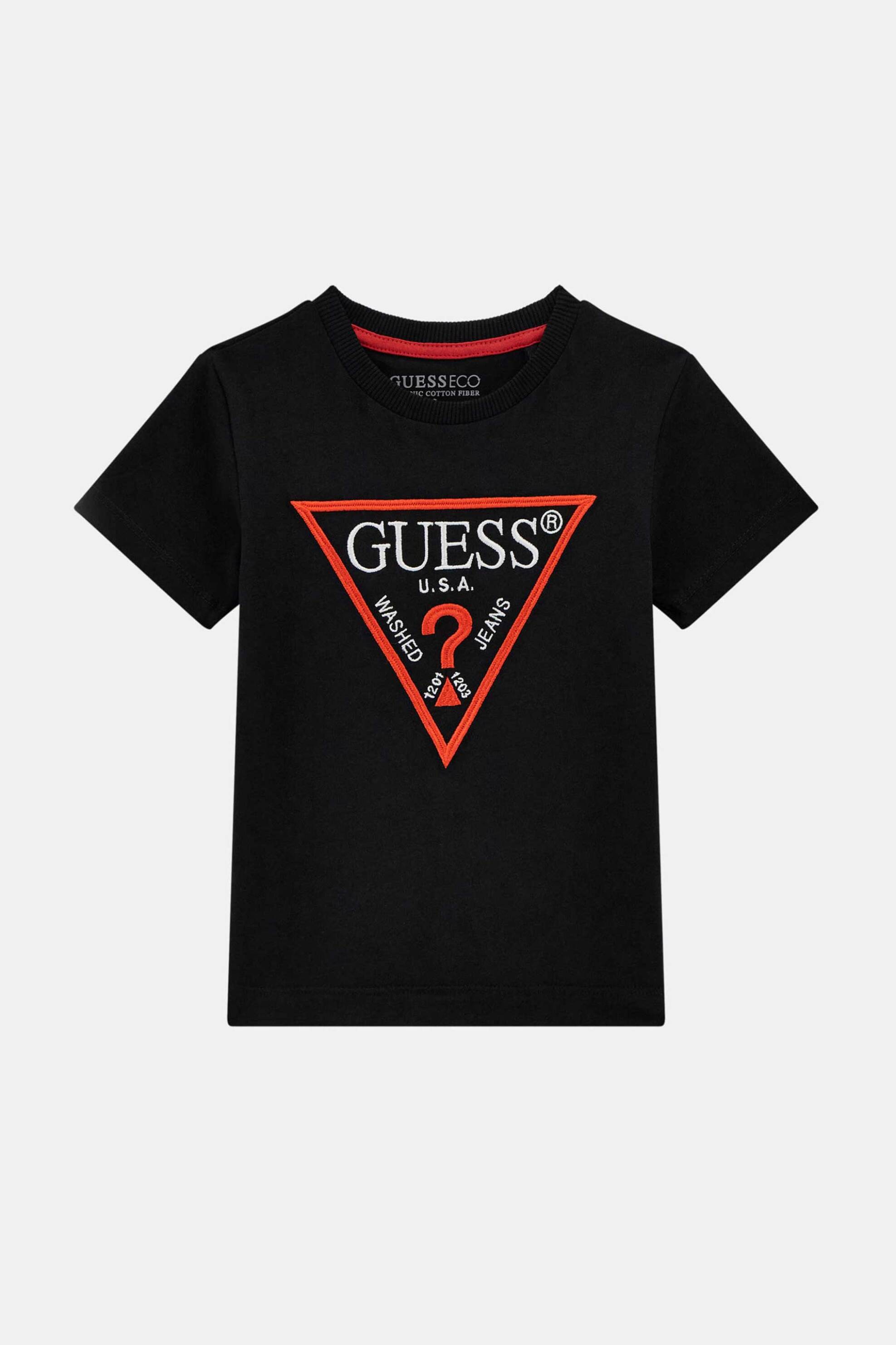 GUESS Guess παιδικό T-shirt με κεντημένο λογότυπο Regular Fit - N4YI37K8HM4 Μαύρο