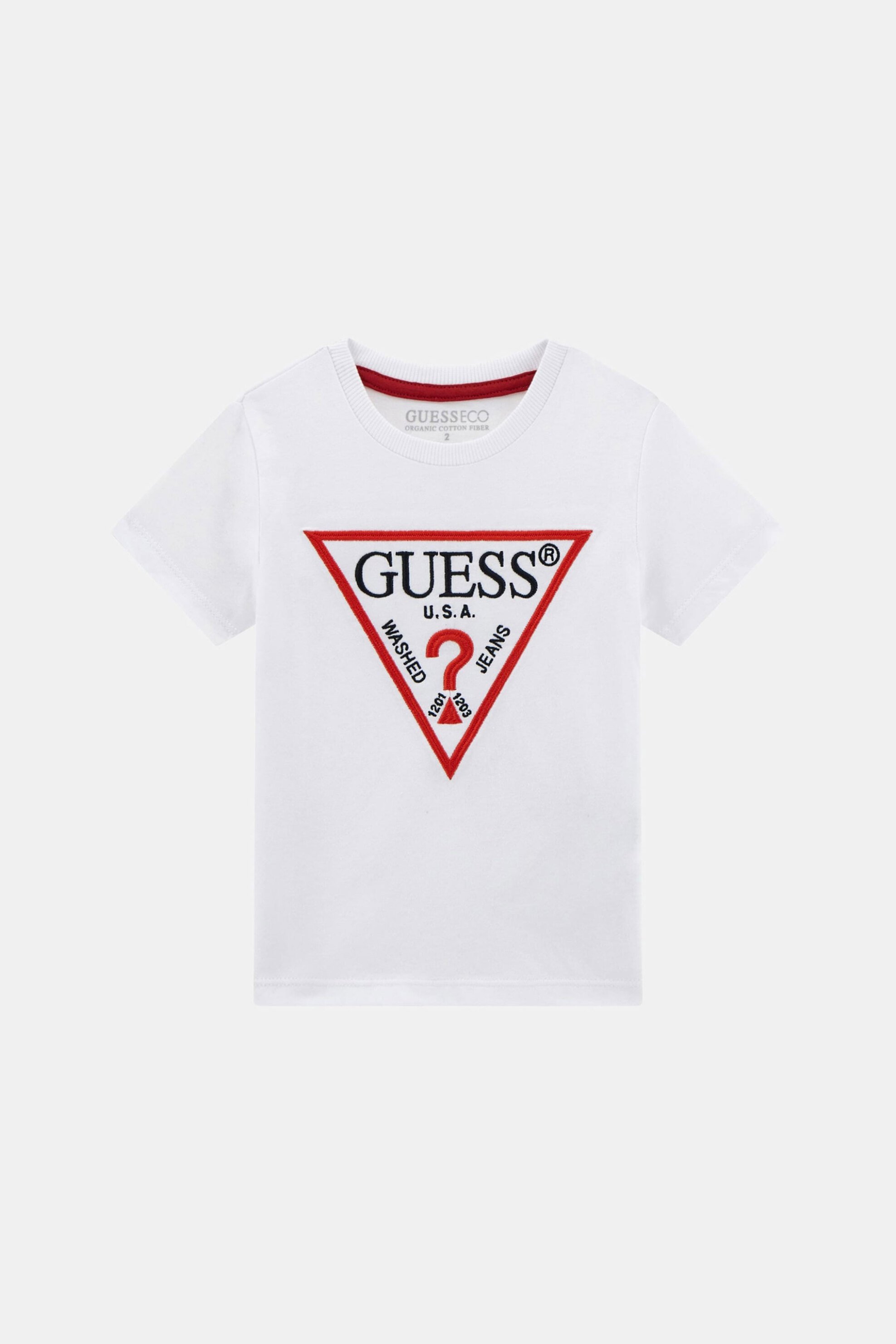 Guess παιδικό T-shirt με κεντημένο λογότυπο Regular Fit - N4YI37K8HM4 Λευκό