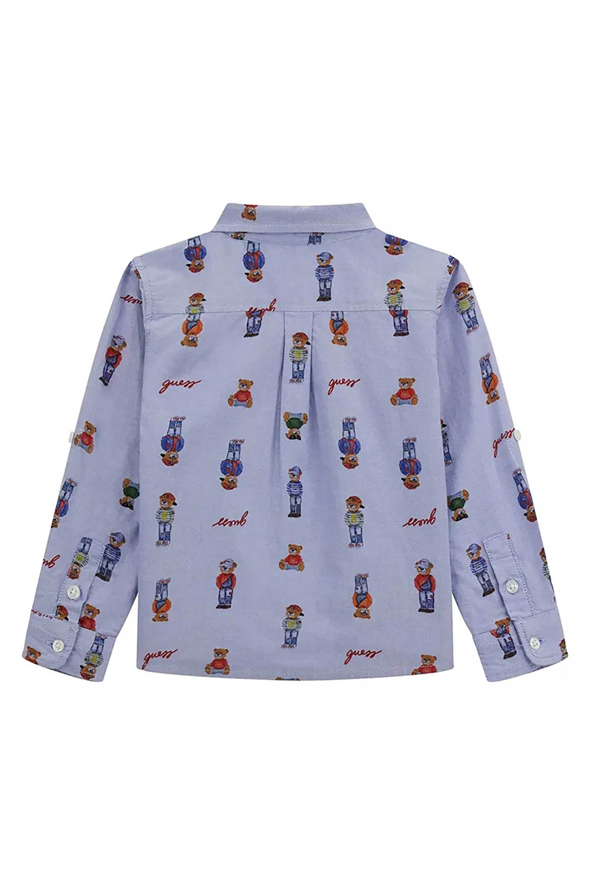 Guess παιδικό πουκάμισο με all-over print και λογότυπο Regular Fit - N5RH00W9CL0 Μπλε Ανοιχτό φωτογραφία