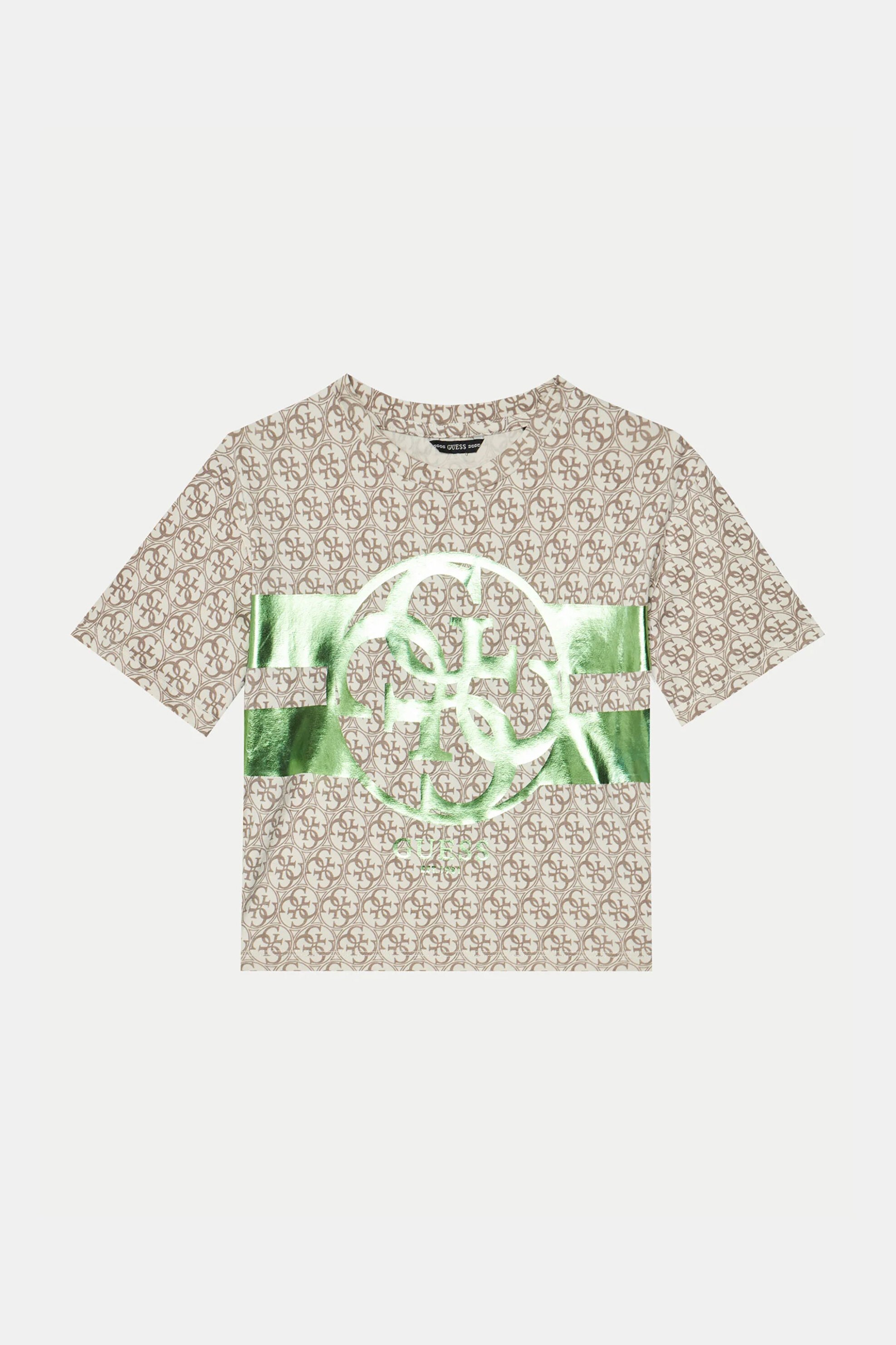 GUESS Guess παιδικό T-shirt με all-over logo print Regular Fit - J5RI04K6YW4 Μπεζ