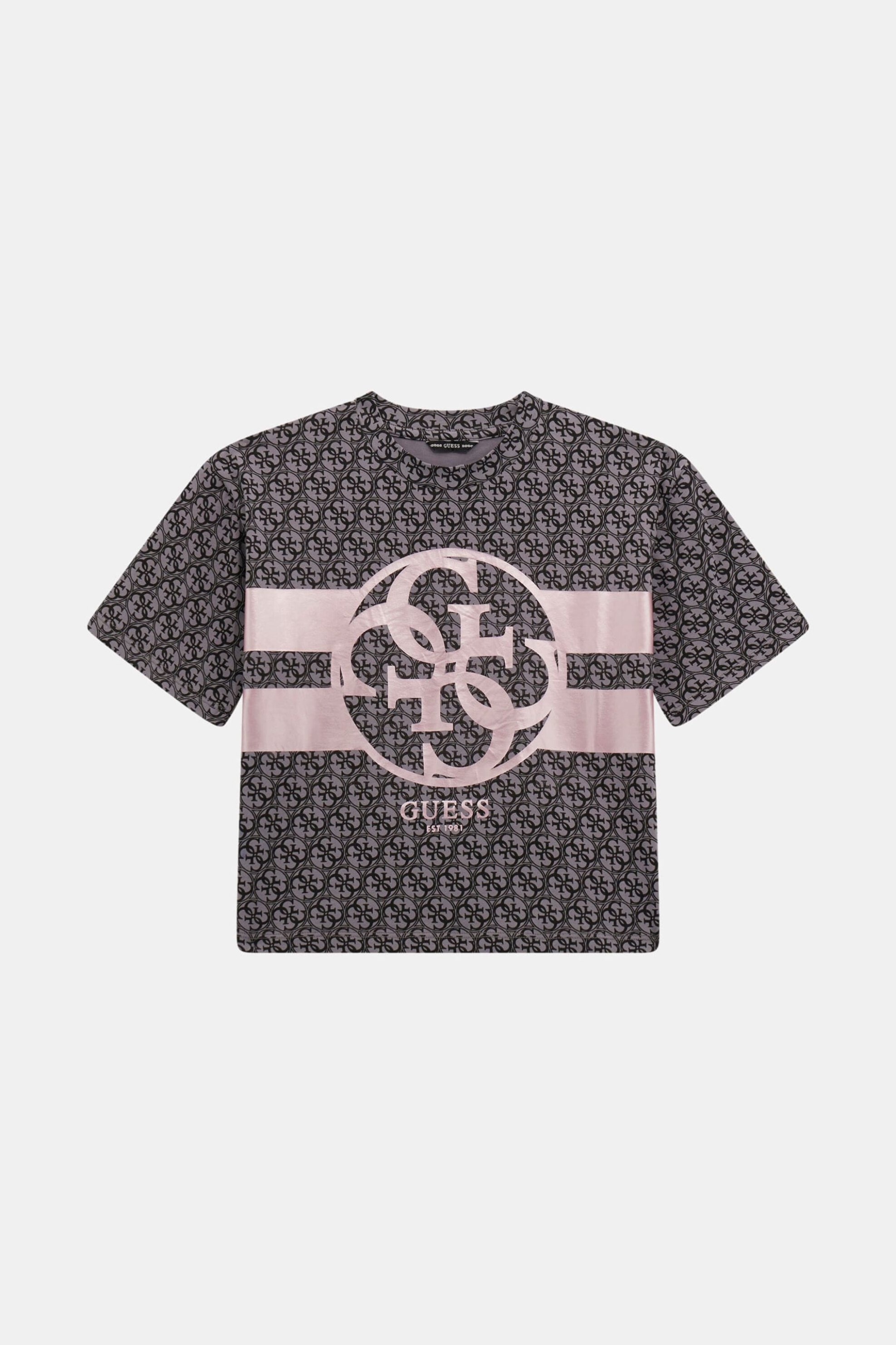 GUESS Guess παιδικό T-shirt με all-over logo print Regular Fit - J5RI04K6YW4 Μαύρο