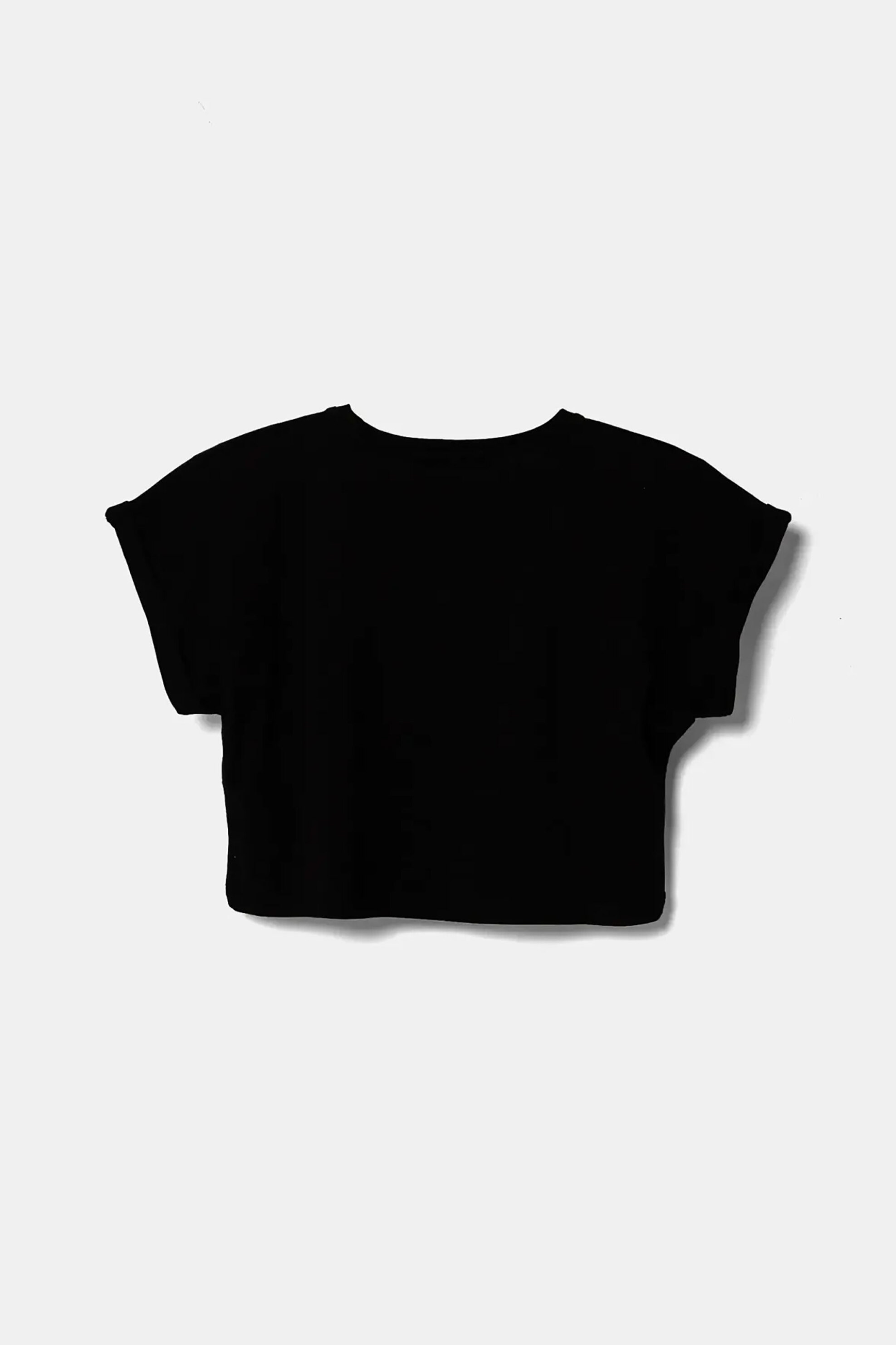 Guess παιδικό T-shirt με λογότυπο με παγιέτα cropped - J5RI10K8HM4 Μαύρο φωτογραφία