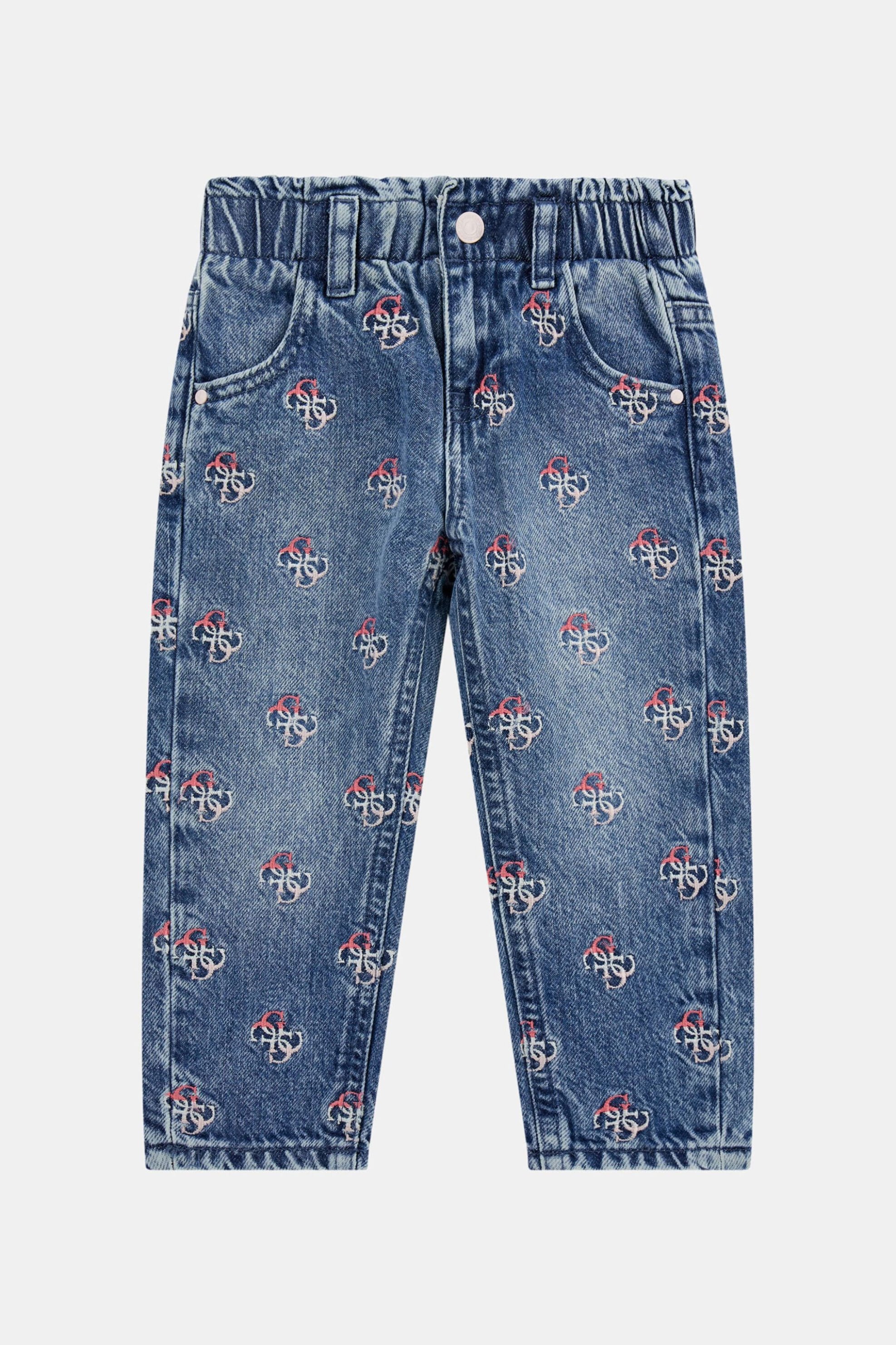 GUESS Guess παιδικό τζιν παντελόνι με all-over κεντημένο λογότυπο Relaxed Fit - K5RA04D45E0 Denim Blue