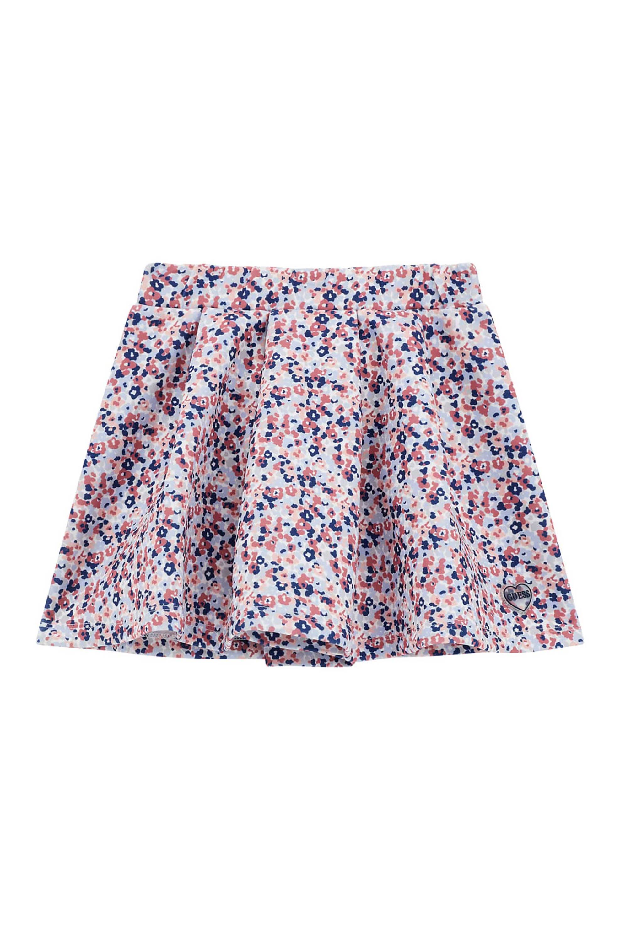 Guess παιδική mini φούστα με all-over floral print και λογότυπο - K5RD07KAZQ2 Γαλάζιο