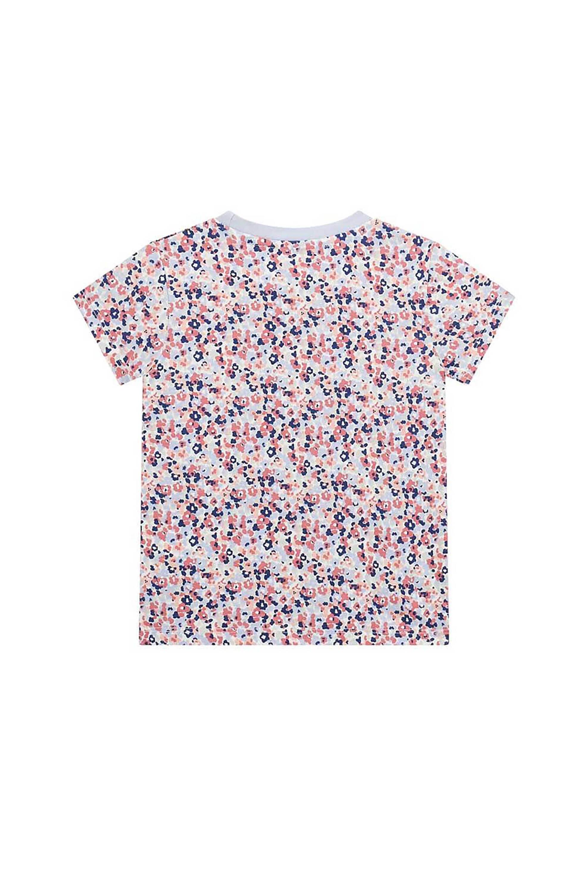 Guess παιδικό T-shirt με all-over floral print και λογότυπο - K5RI15K6YW4 Γαλάζιο φωτογραφία