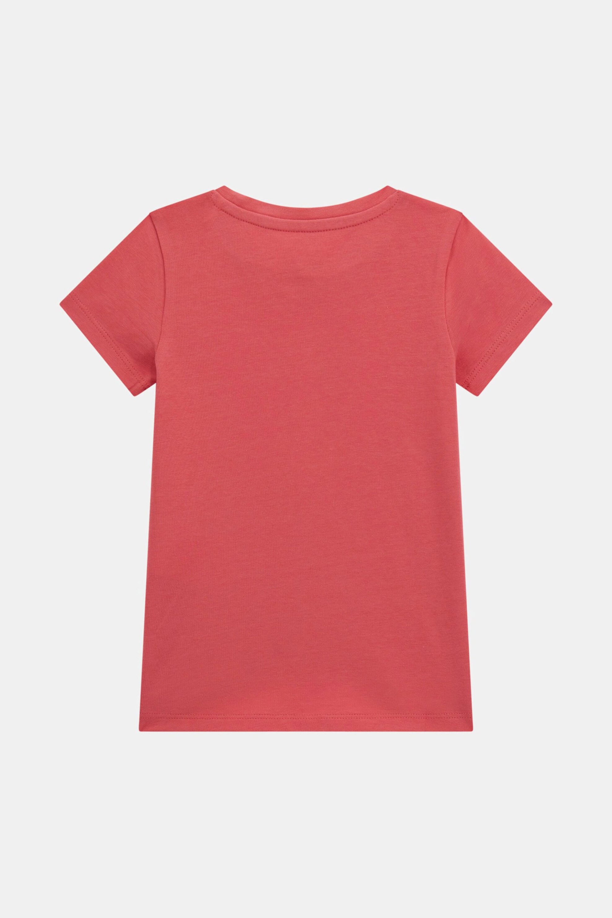 Guess παιδικό T-shirt με κεντημένο λογότυπο με στρας Regular Fit - K5RI16K6YW4 Κοραλί φωτογραφία
