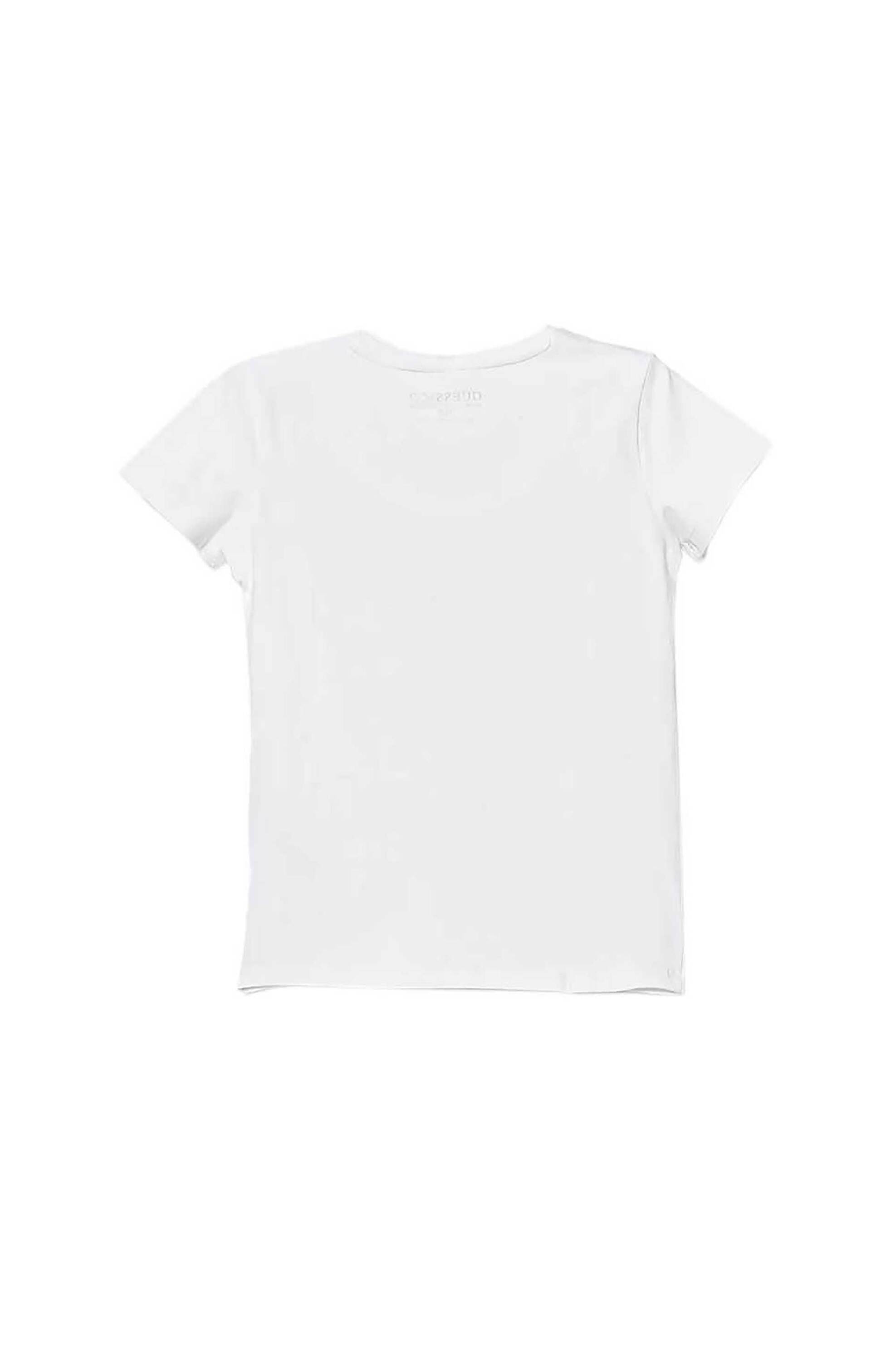 Guess παιδικό T-shirt με ανάγλυφο λογότυπο με παγιέτα - K5RI17K6YW4 Λευκό φωτογραφία