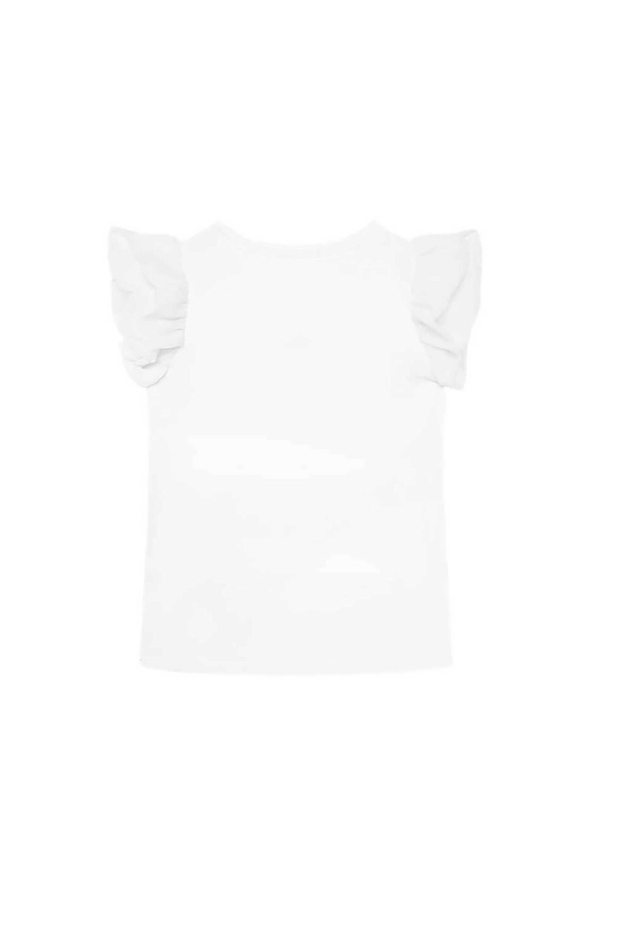 Guess παιδικό T-shirt με κεντημένο λογότυπο και βολάν - K5RI22K6YW4 Λευκό φωτογραφία
