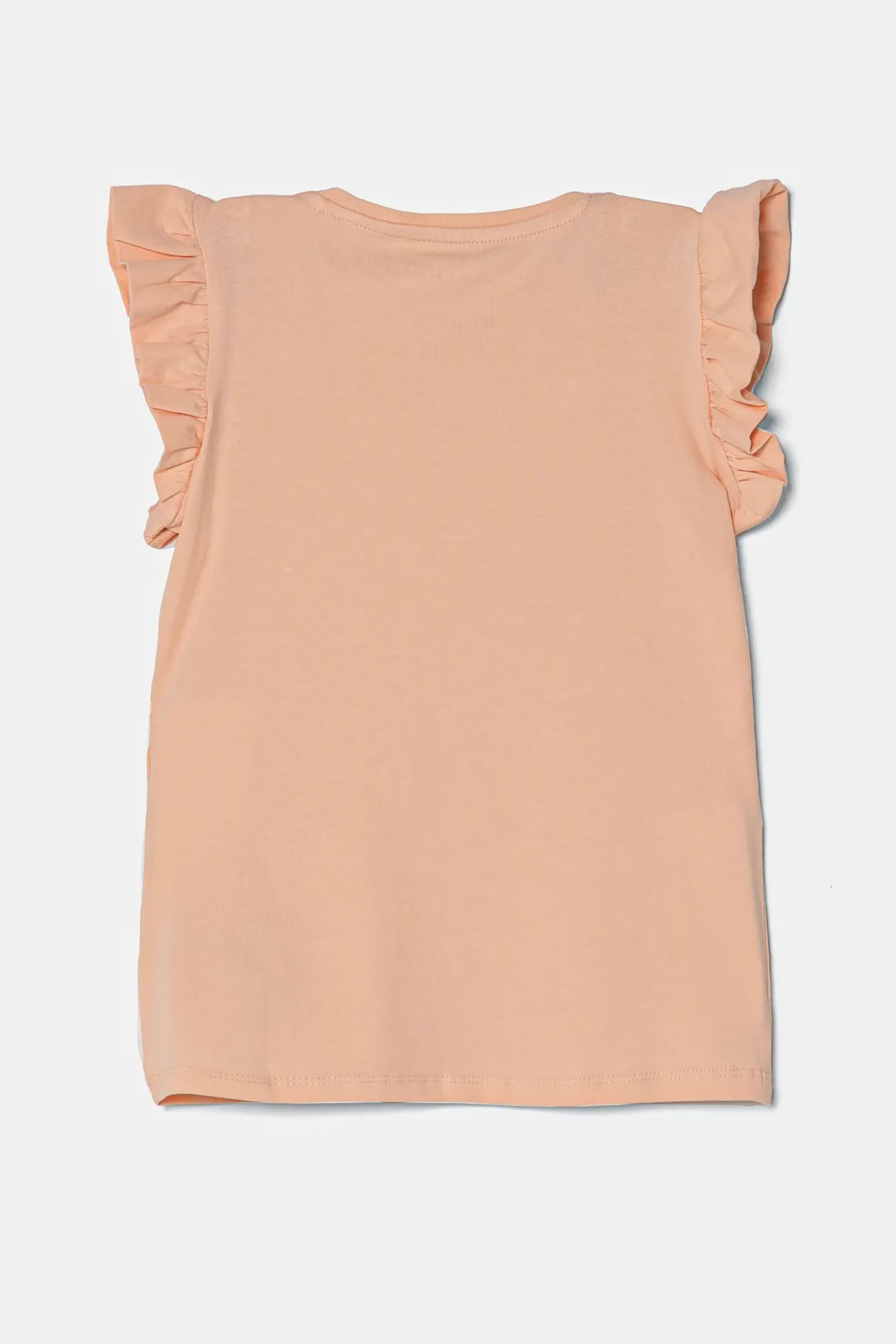 Guess παιδικό T-shirt με κεντημένο λογότυπο και βολάν - K5RI26K6YW4 Σομόν φωτογραφία