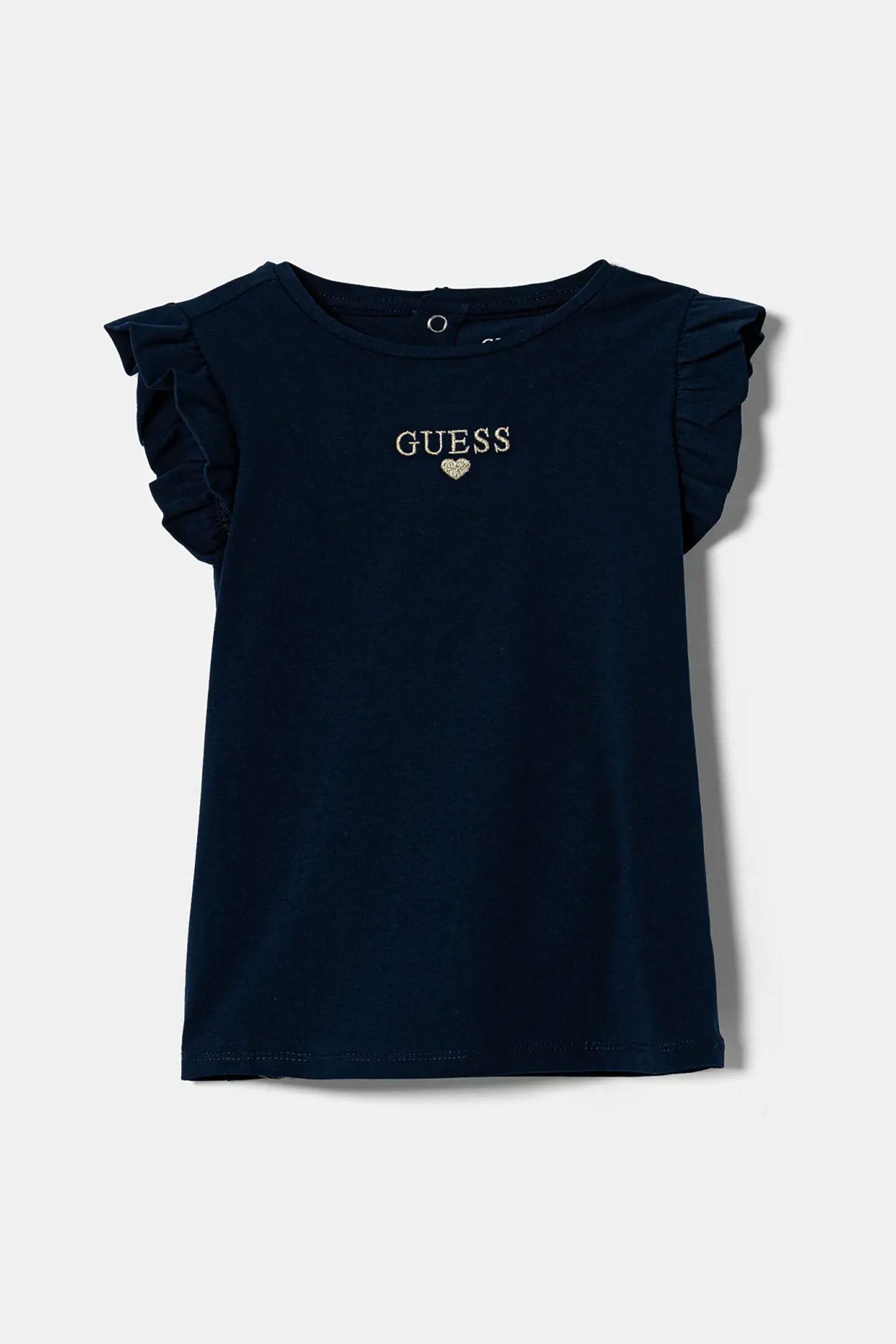 Guess παιδικό T-shirt με κεντημένο λογότυπο και βολάν - K5RI26K6YW4 Σκούρο Μπλε