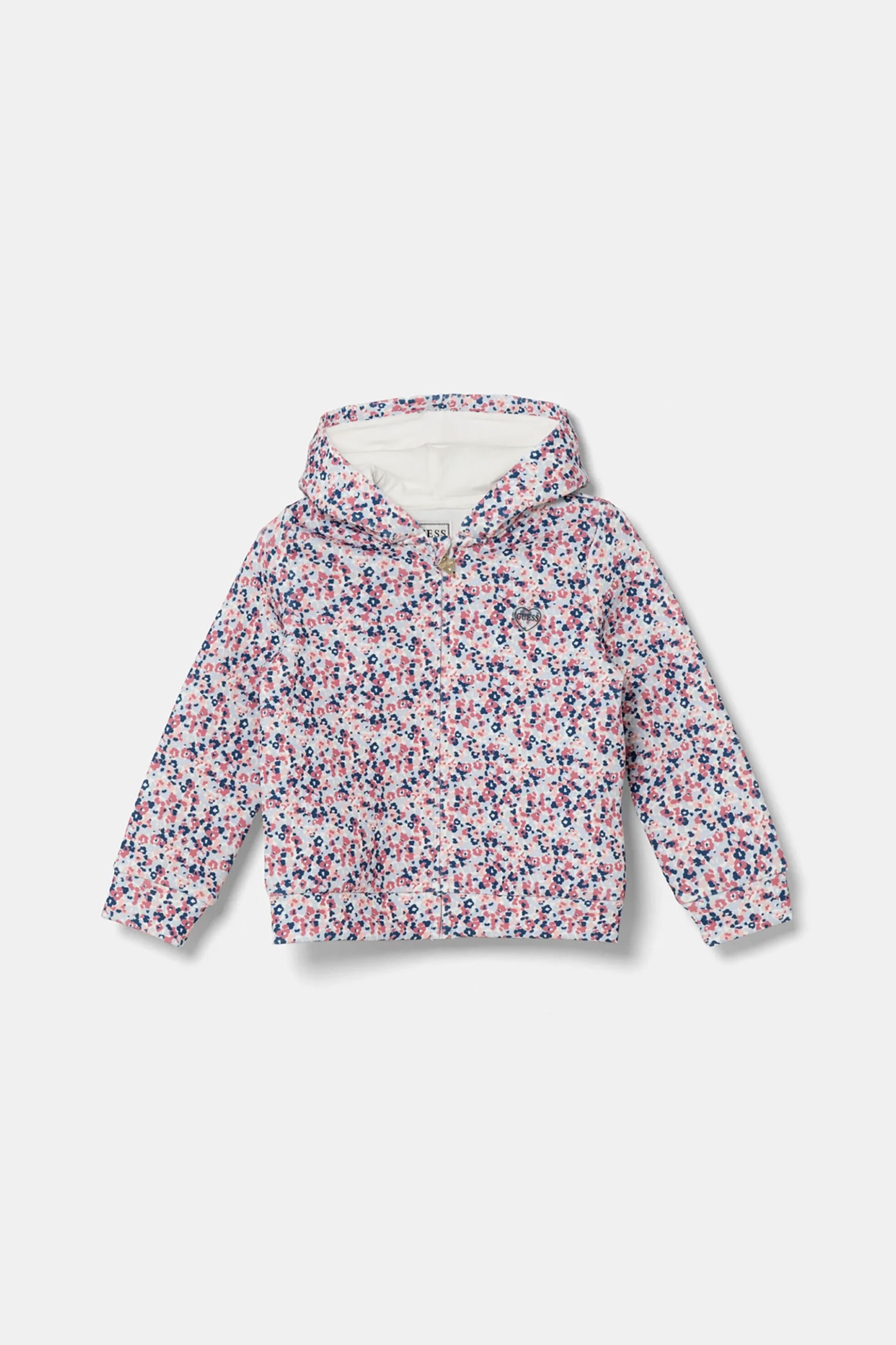 GUESS Guess παιδική ζακέτα φούτερ με κουκούλα και all-over floral print - K5RQ00KAZQ2 Γαλάζιο