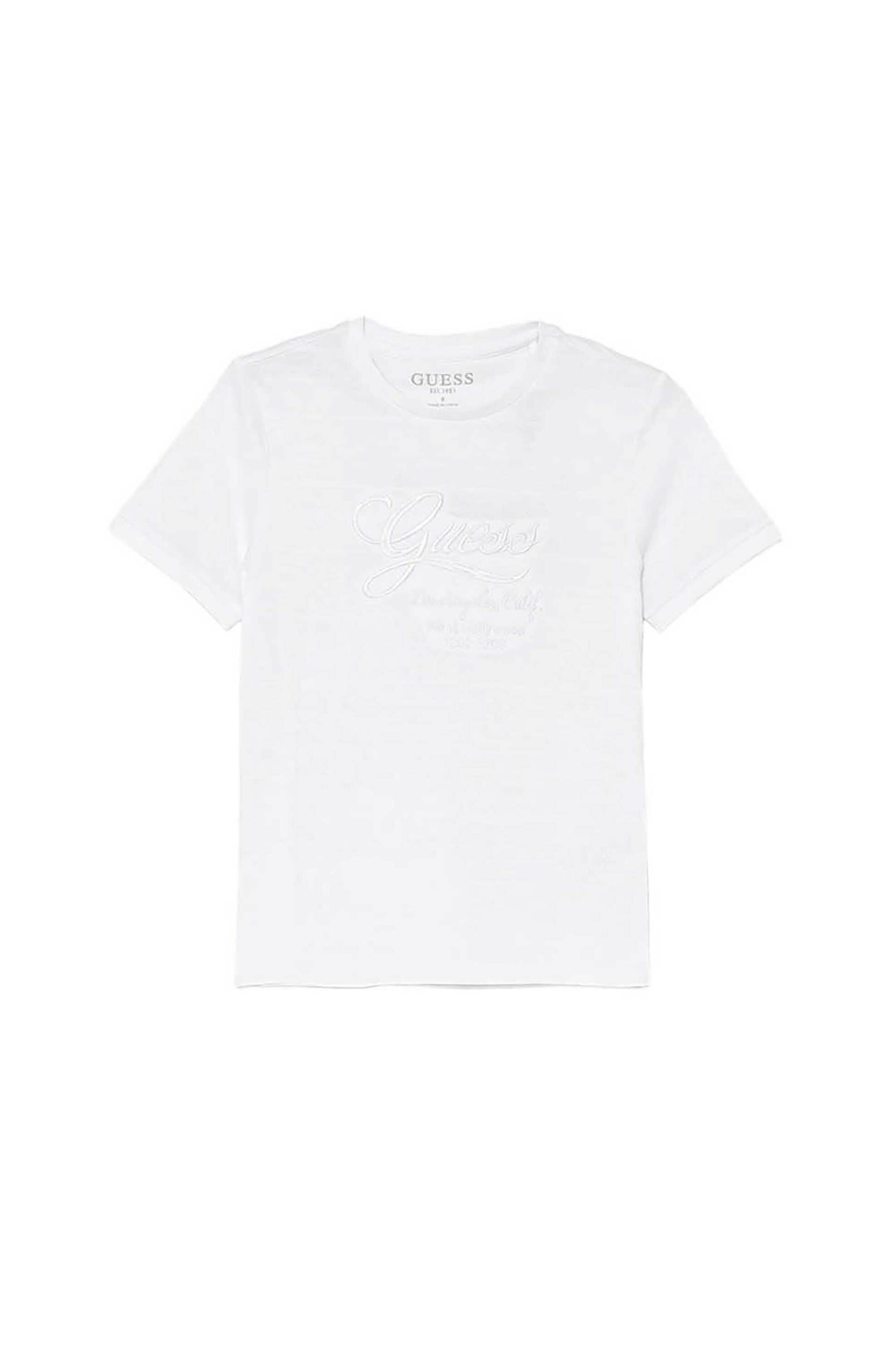 GUESS Guess παιδικό T-shirt με ανάγλυφο λογότυπο - L5RI19KCM20 Λευκό