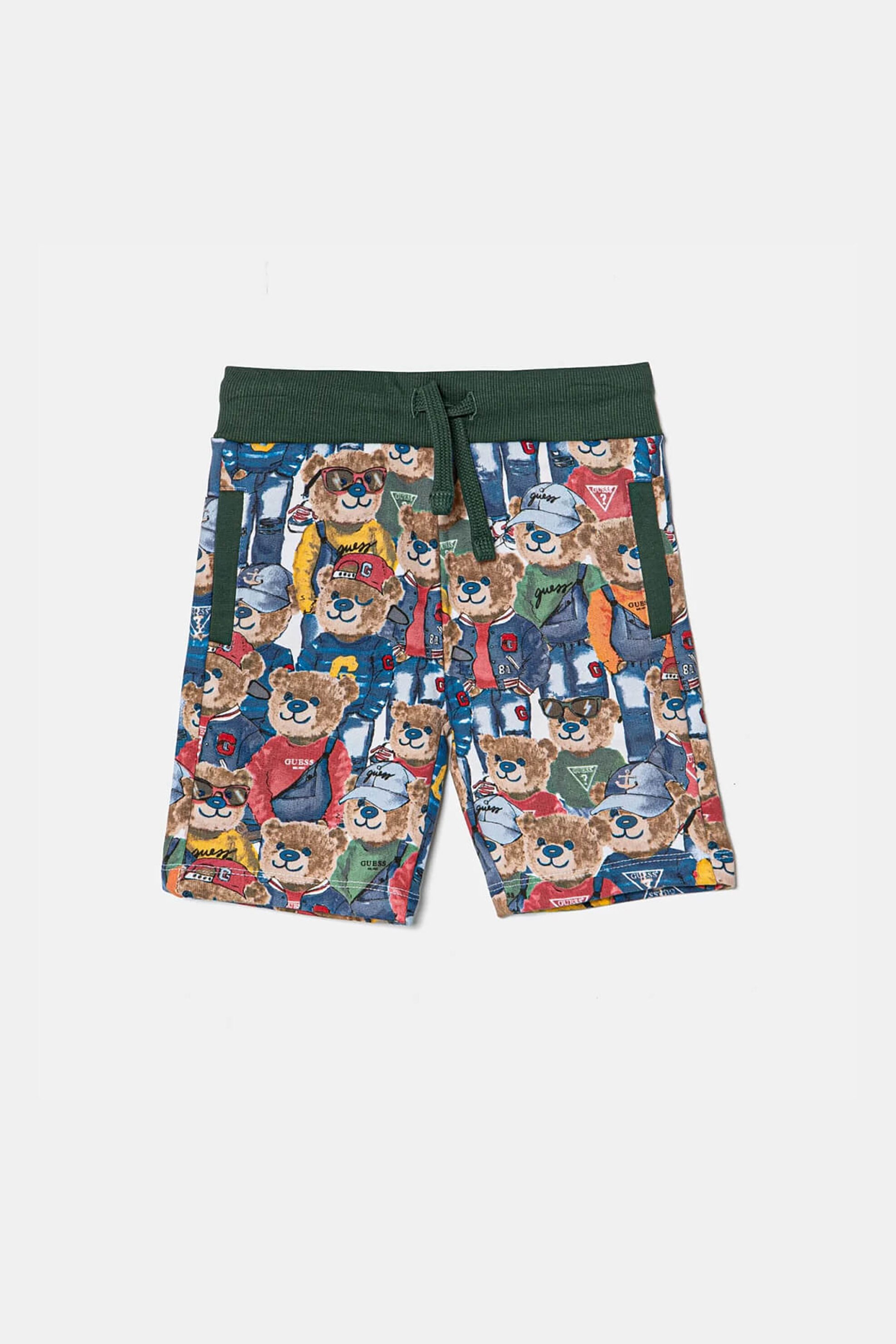 Guess παιδική βερμούδα με all-over print με λογότυπο Regular Fit - N5RD02KA6R4 Πράσινο