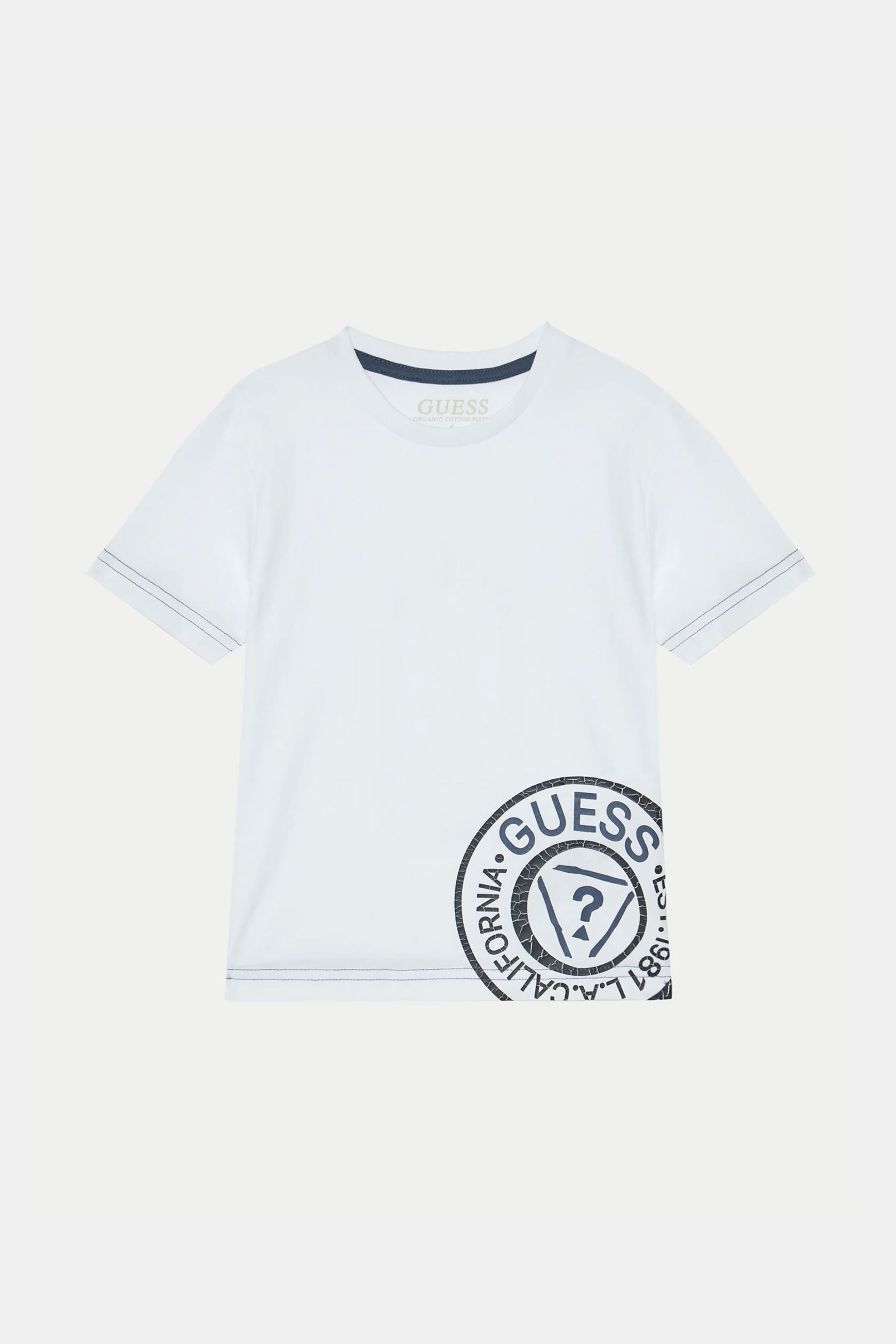 GUESS Guess παιδικό T-shirt με σταμπωτό λογότυπο Regular Fit - N5RI15K8HM4 Λευκό