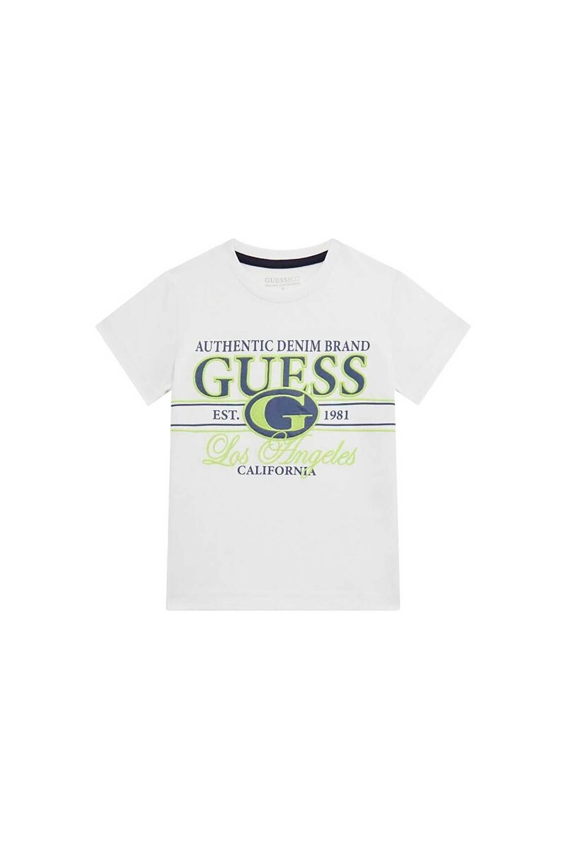 GUESS Guess παιδικό T-shirt με σταμπωτό λογότυπο Regular Fit - N5RI23K8HM4 Λευκό