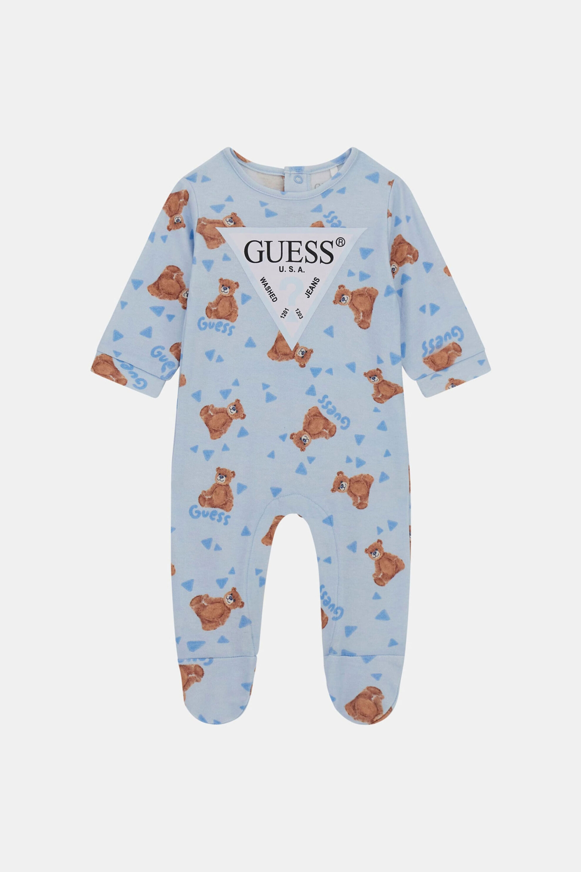 GUESS Guess βρεφικό κορμάκι με all-over print και λογότυπο - P5RG01KA6W0 Γαλάζιο