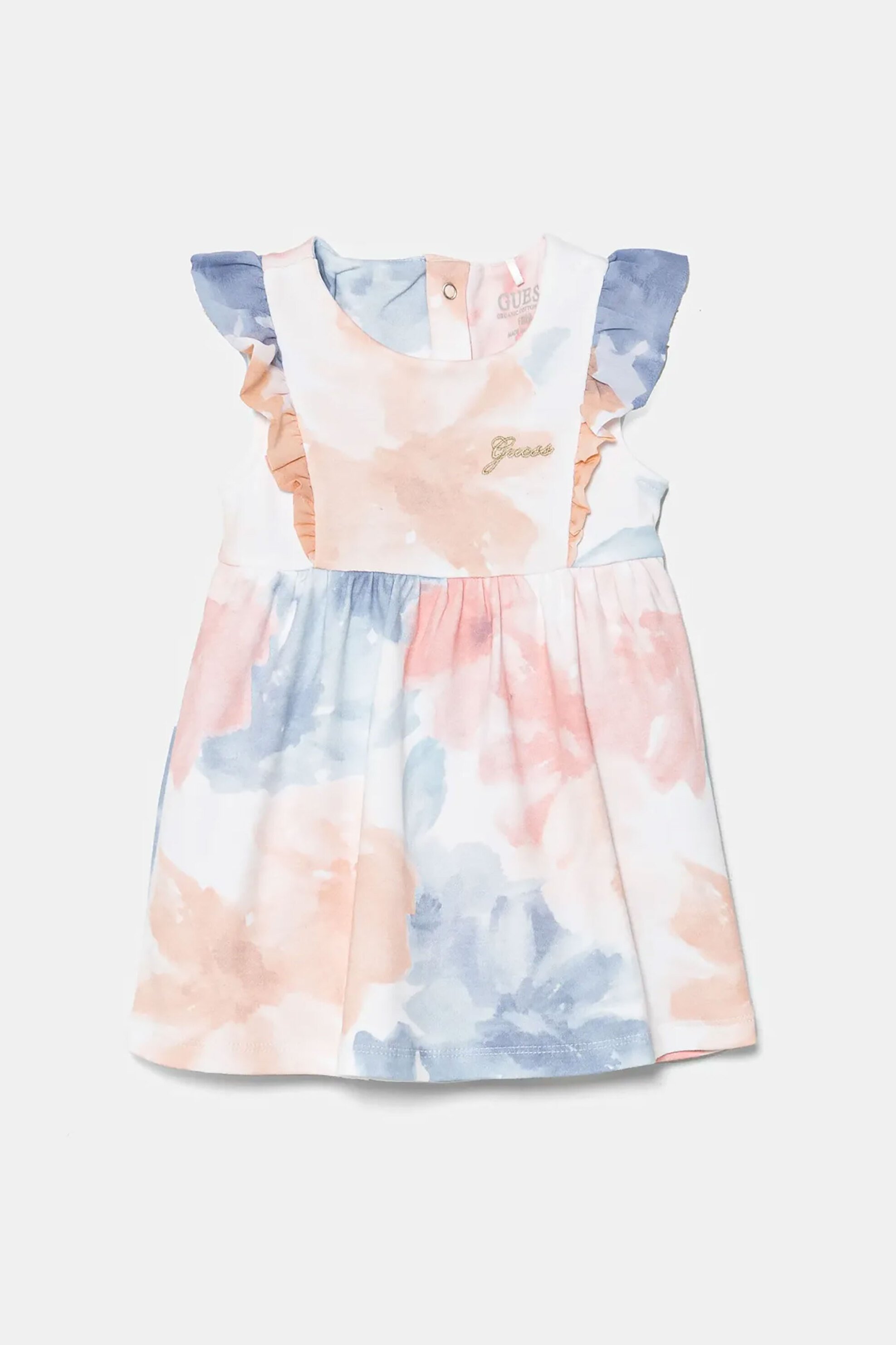 GUESS Guess βρεφικό φόρεμα με all-over print και κεντημένο λογότυπο - S5RG11KA6W4 Ροζ
