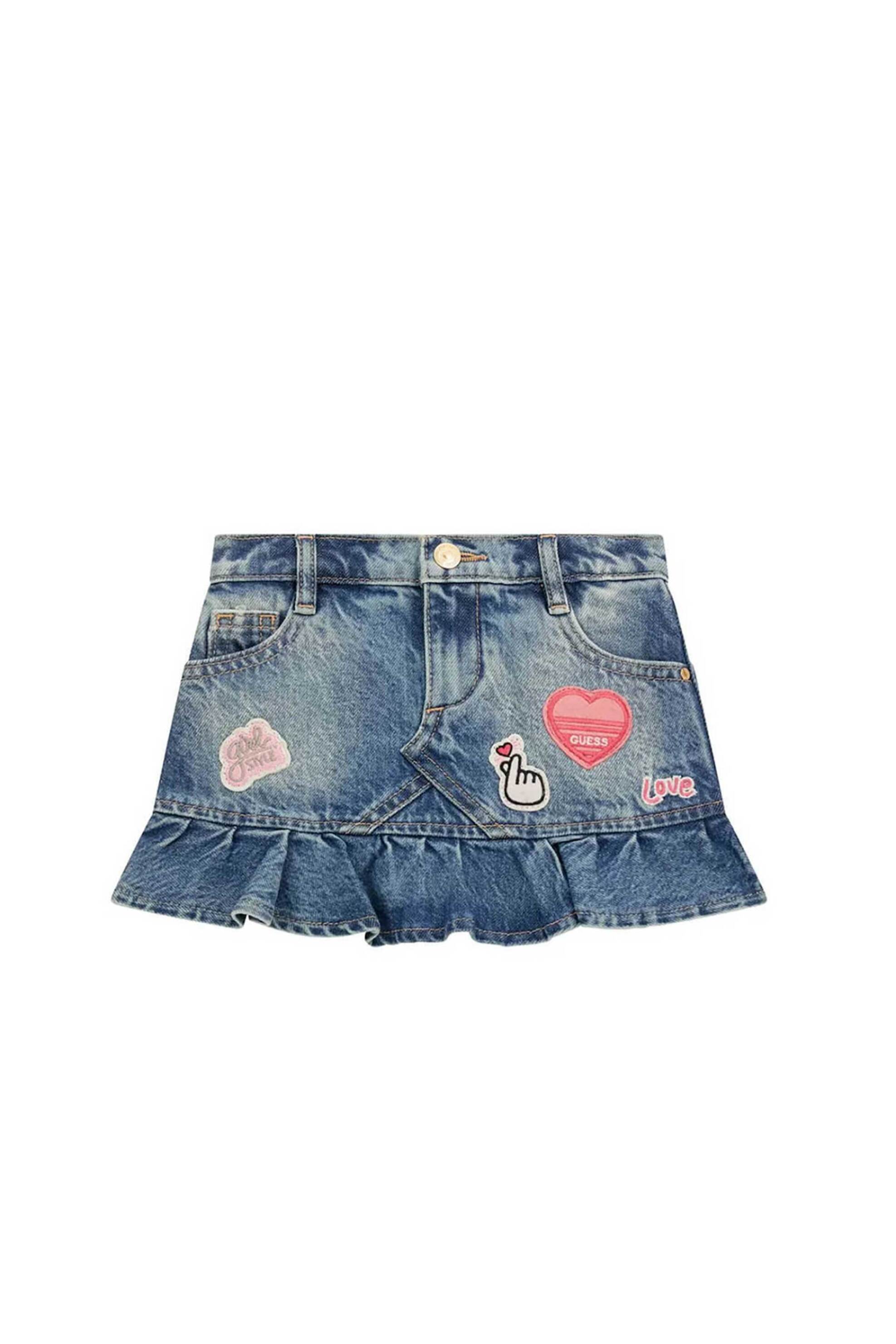 Guess παιδική denim φούστα - K5RD03D45E0 Denim Blue