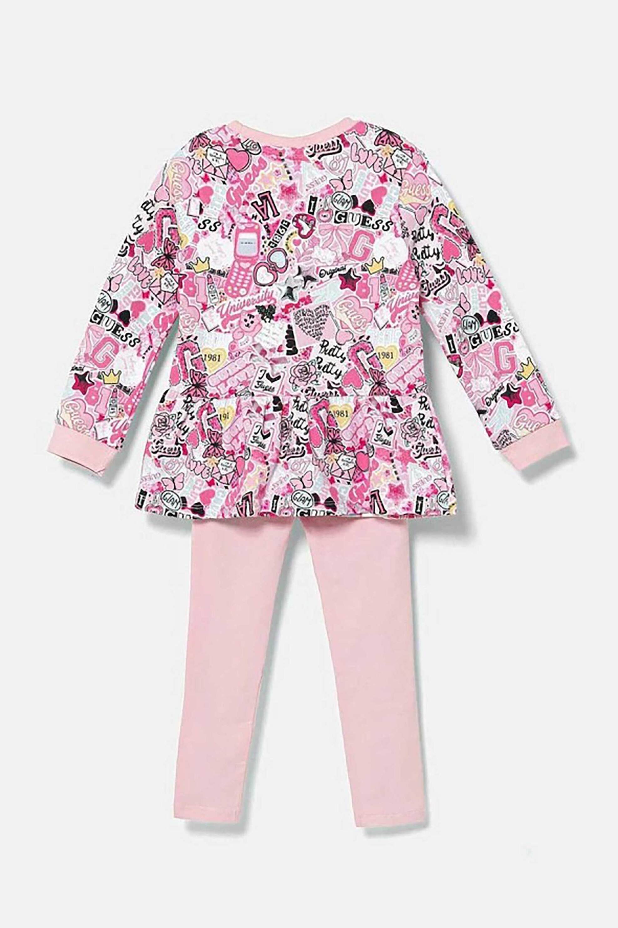 Guess βρεφικό σετ με μπλούζα και κολάν - A5YG01KA6R4 Ροζ φωτογραφία