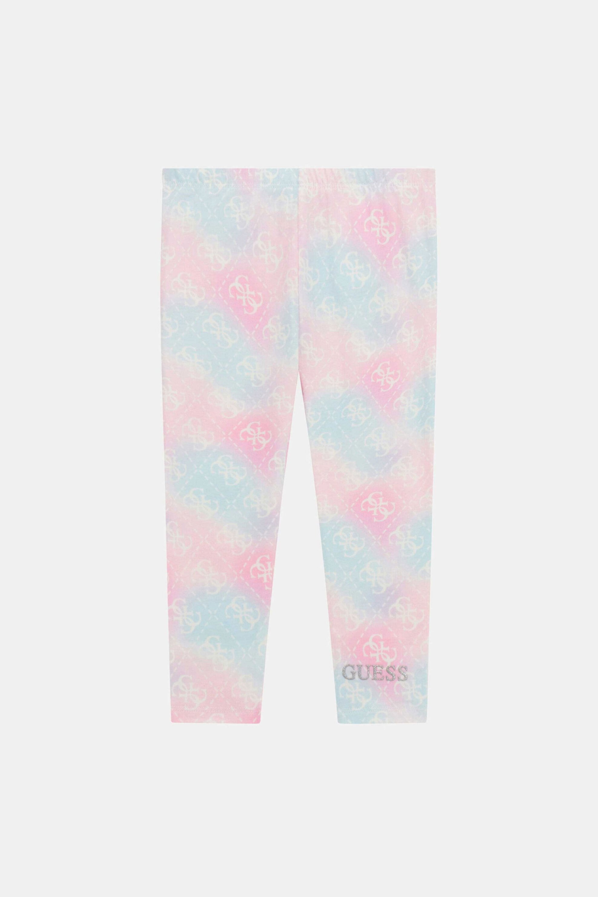 GUESS Guess παιδικό κολάν με all-over logo print και λογότυπο με glitter Skinny Fit - K5YB00K6YW4 Ροζ