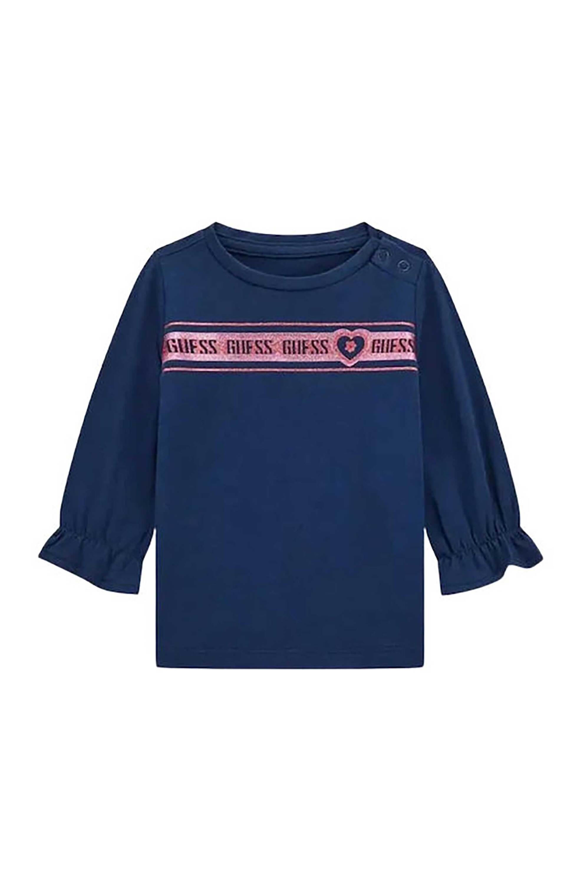 Guess παιδική μπλούζα βαμβακερή με logo print - K5YI23K6YW4 Σκούρο Μπλε