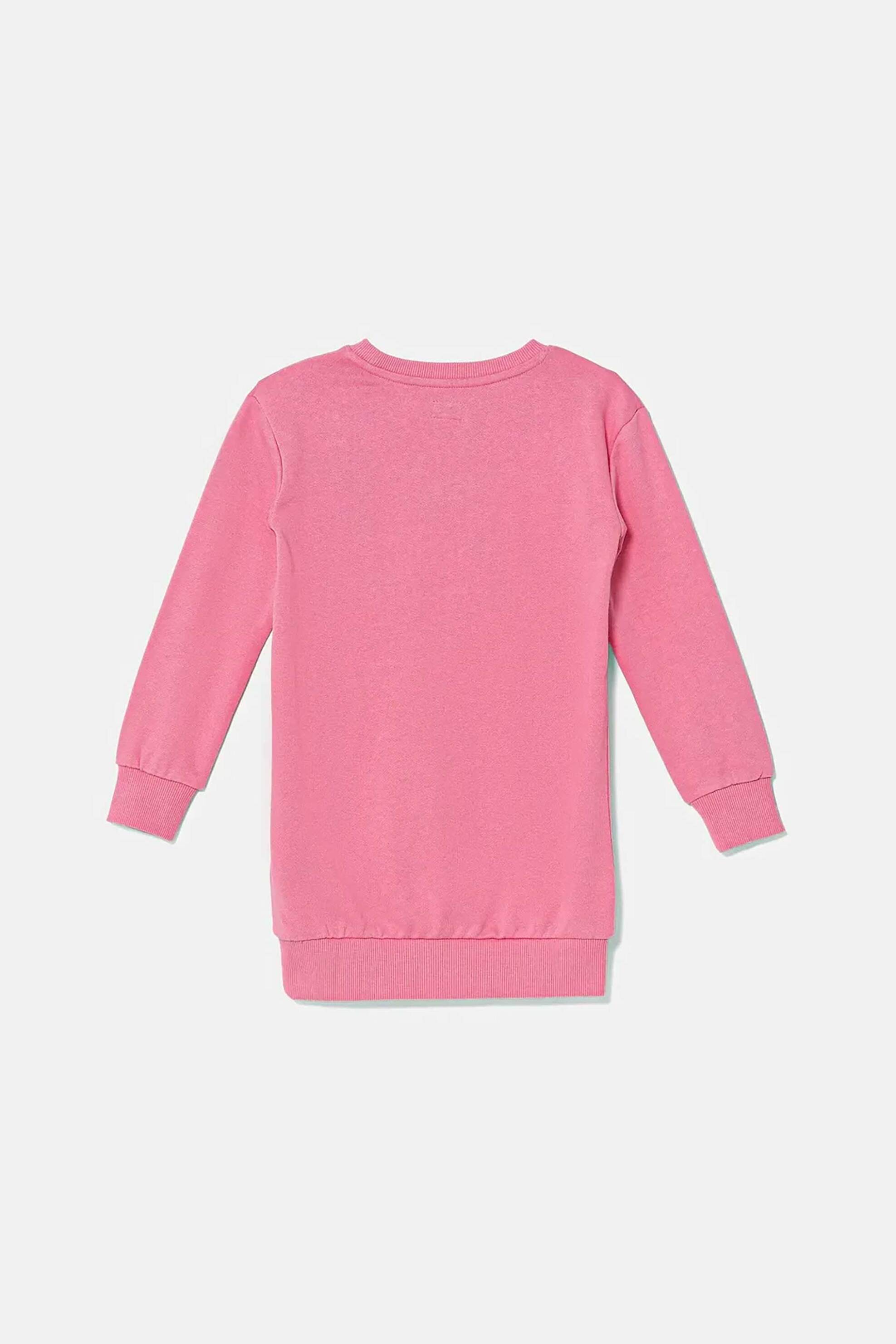 Guess παιδικό φόρεμα φούτερ με glitter - K5YK02KA6R4 Ροζ φωτογραφία