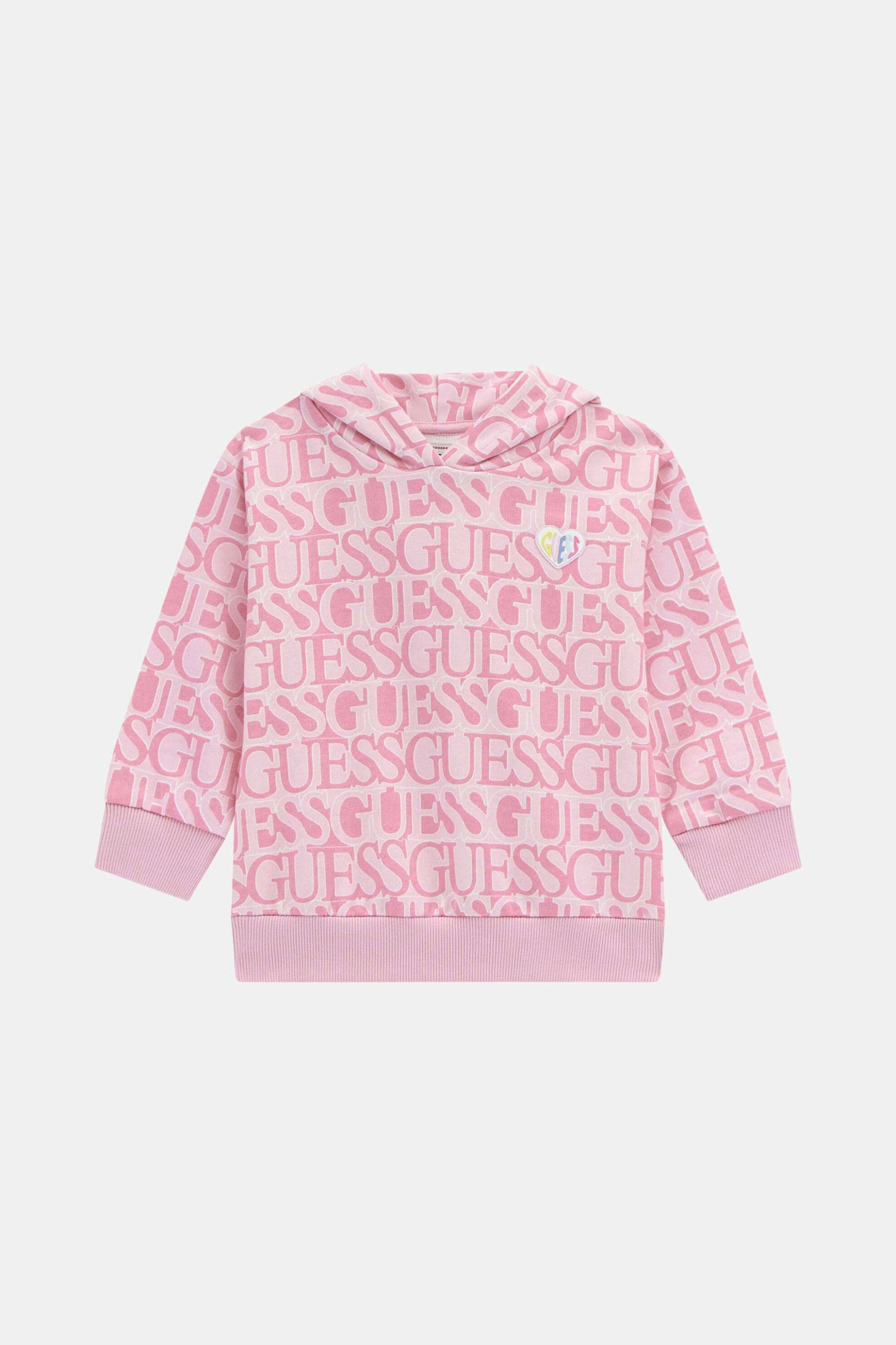 Guess παιδικό φούτερ με all-over logo print - K5YQ03KAD74 Ροζ
