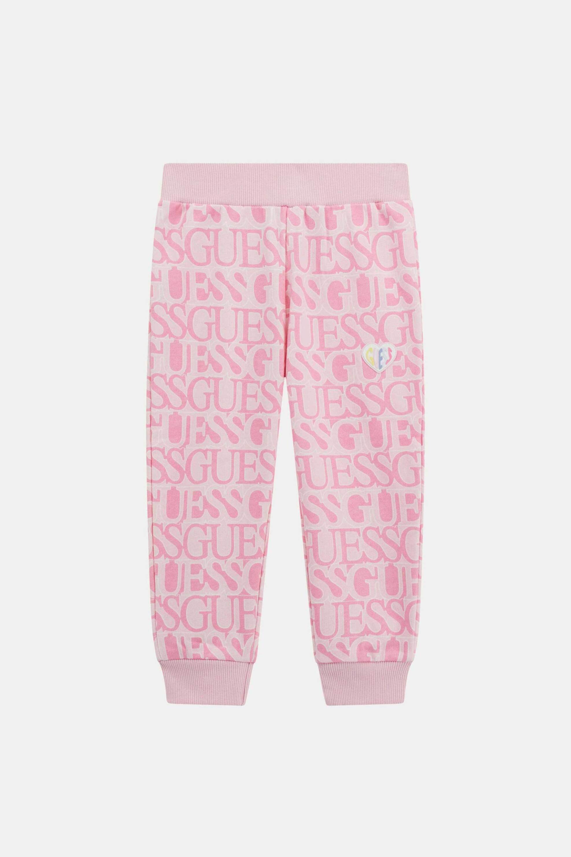 GUESS Guess παιδικό παντελόνι φόρμας με all-over logo print - K5YQ13KAD74 Ροζ
