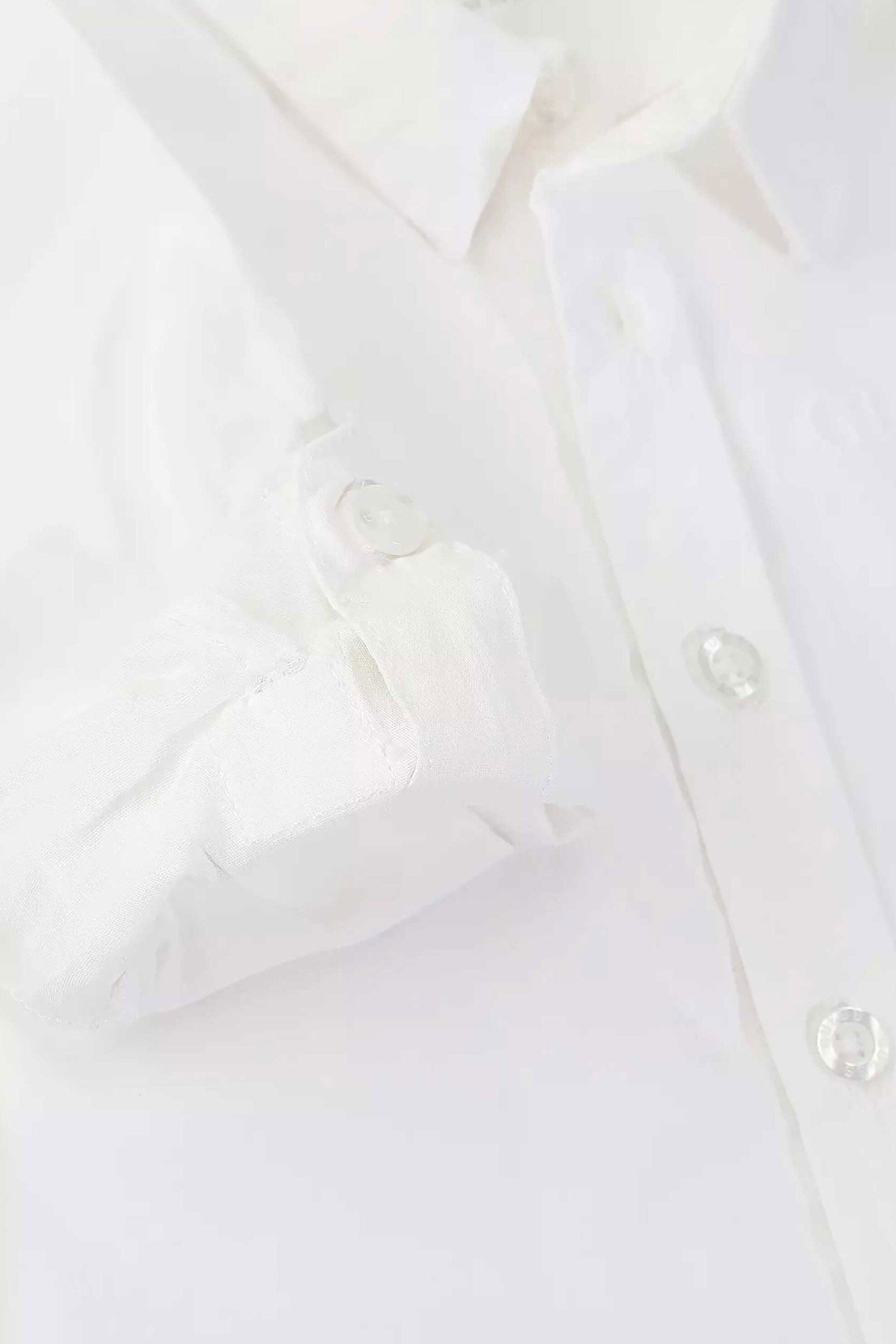 Guess παιδικό πουκάμισο ποπλίνα μονόχρωμο - N3YH04WE5W0 Λευκό φωτογραφία